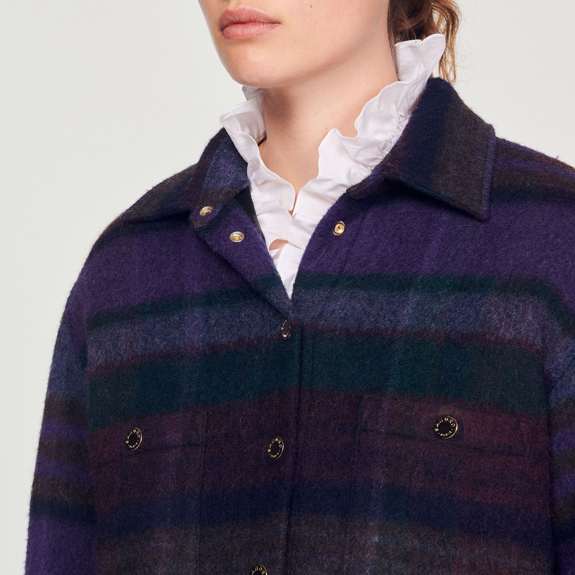 Checked overshirt-style coat | Sandro | Sandro Secondhand