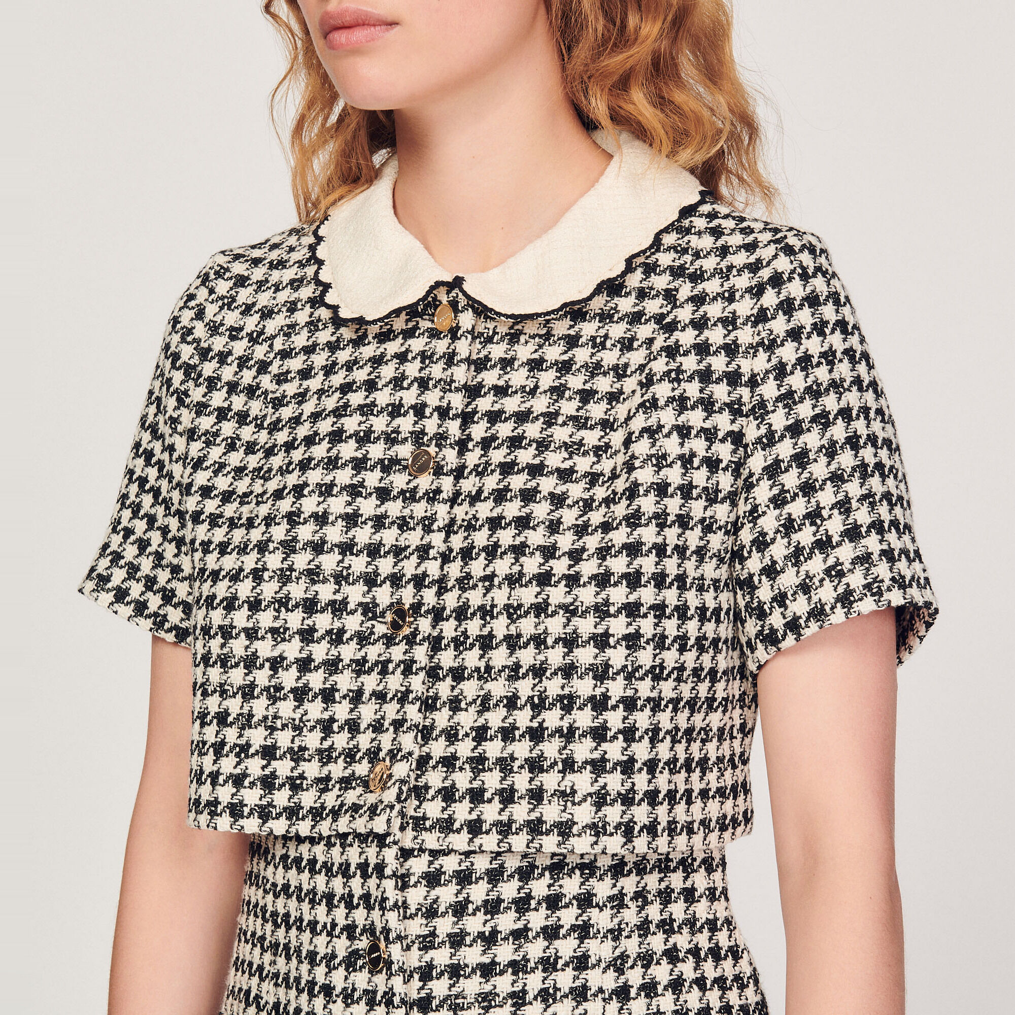 ワンピース Herlipto San Rocco Tweed Knit Dress herlipto San Rocco Tweed Knit Dress S Herlipto Houndstooth Belted