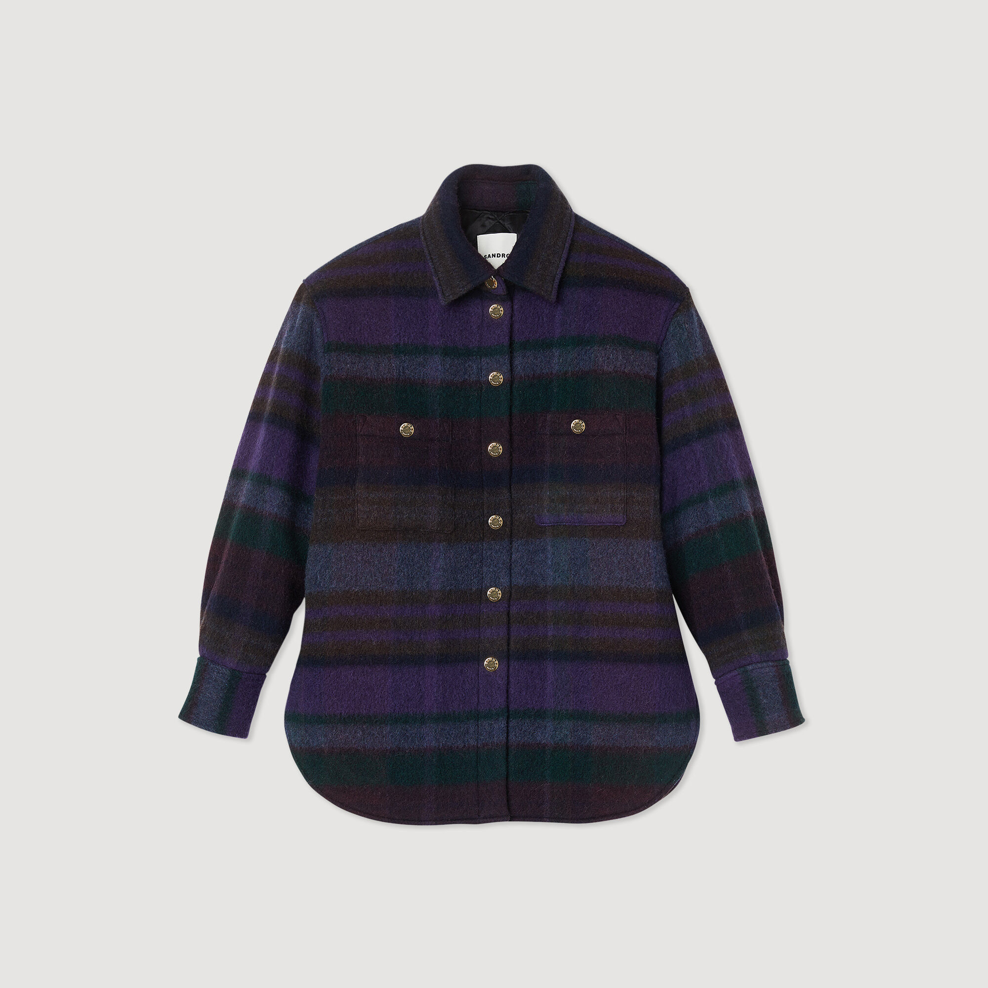 Checked overshirt-style coat | Sandro | Sandro Secondhand