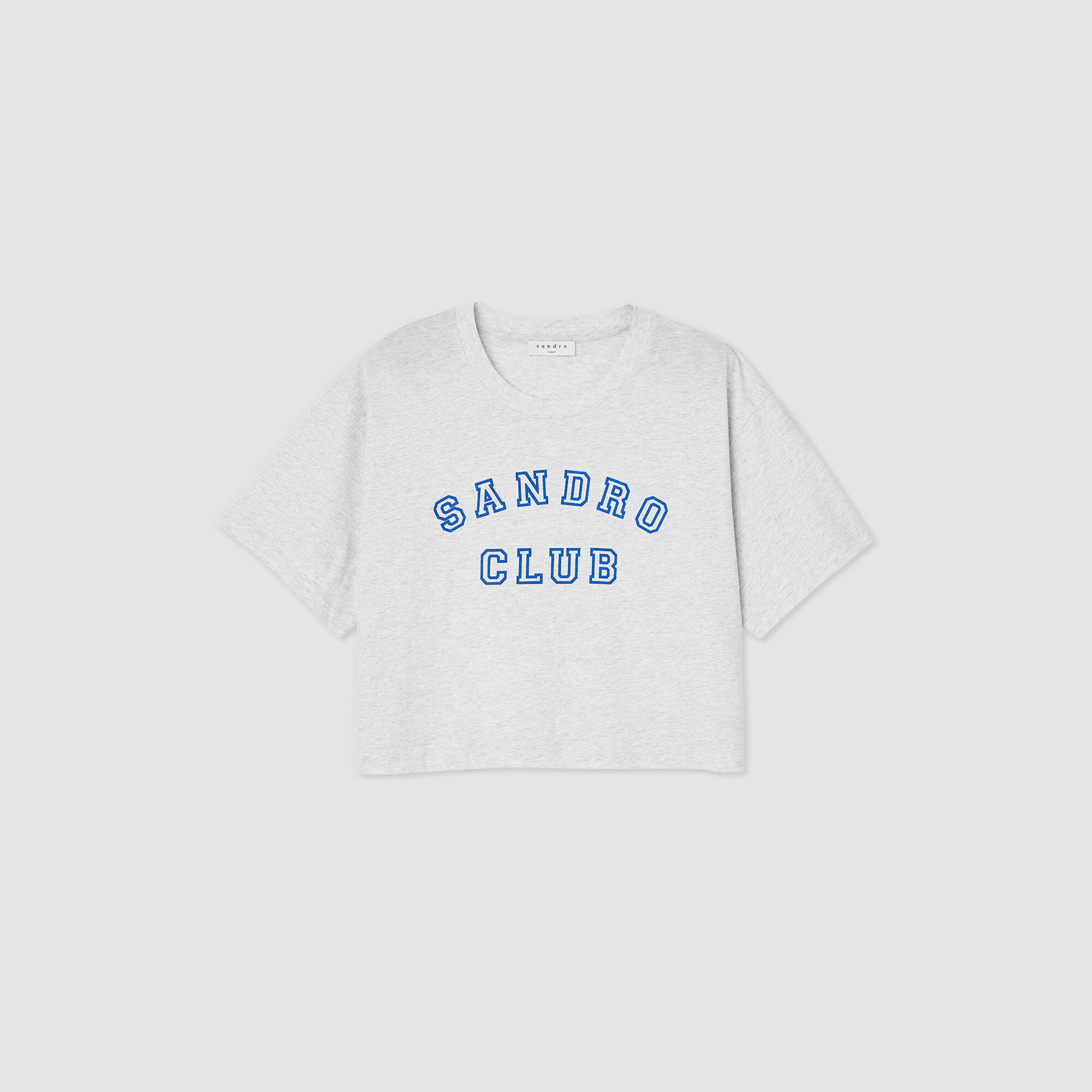 SANDRO 売れ筋商品|||サンドロ Tシャツ トップス レディース Tops Grey Cropped Sandro Club T-shirt | Sandro | Sandro Secondhand