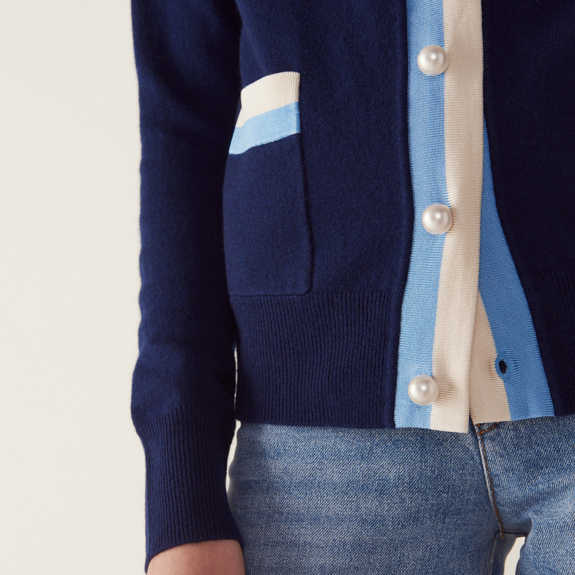 Fine knit collegiate cardigan sale