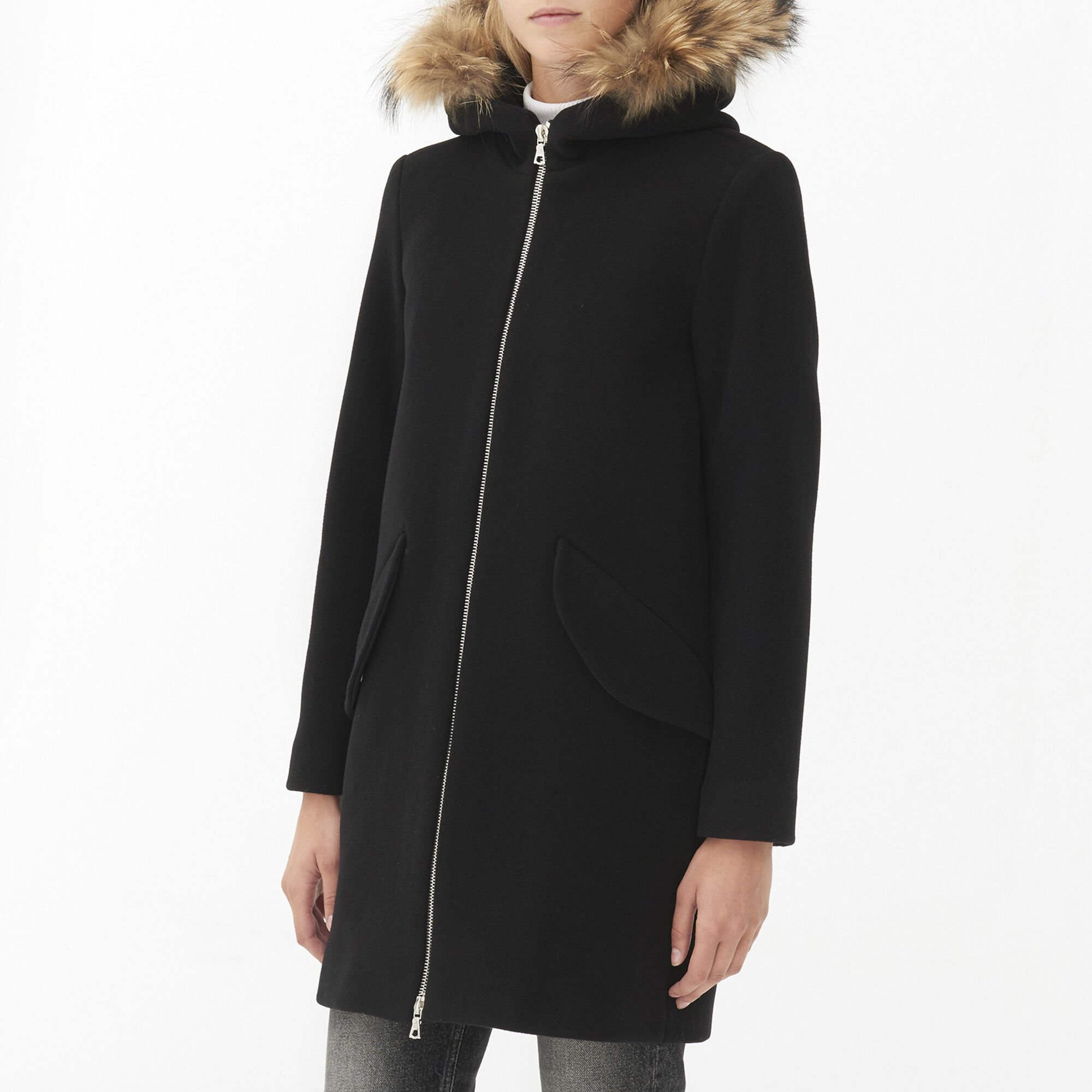 SANDRO サンドロ 2023 SS 衿なし ジャケット 黒1 Murial Coat | Sandro | Sandro Secondhand