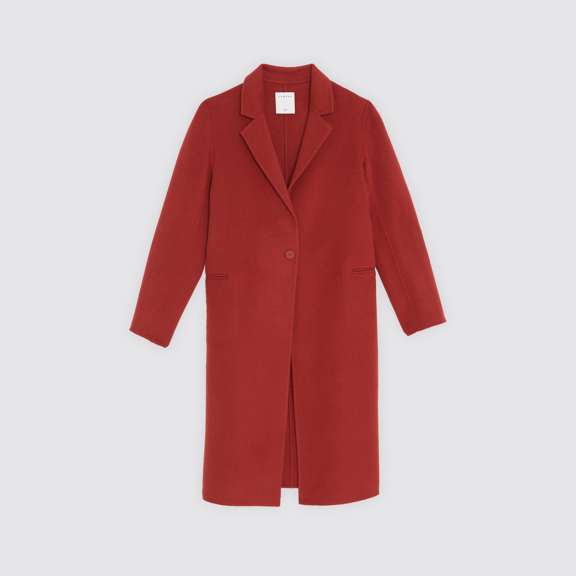 Sandro double sided wool coat store