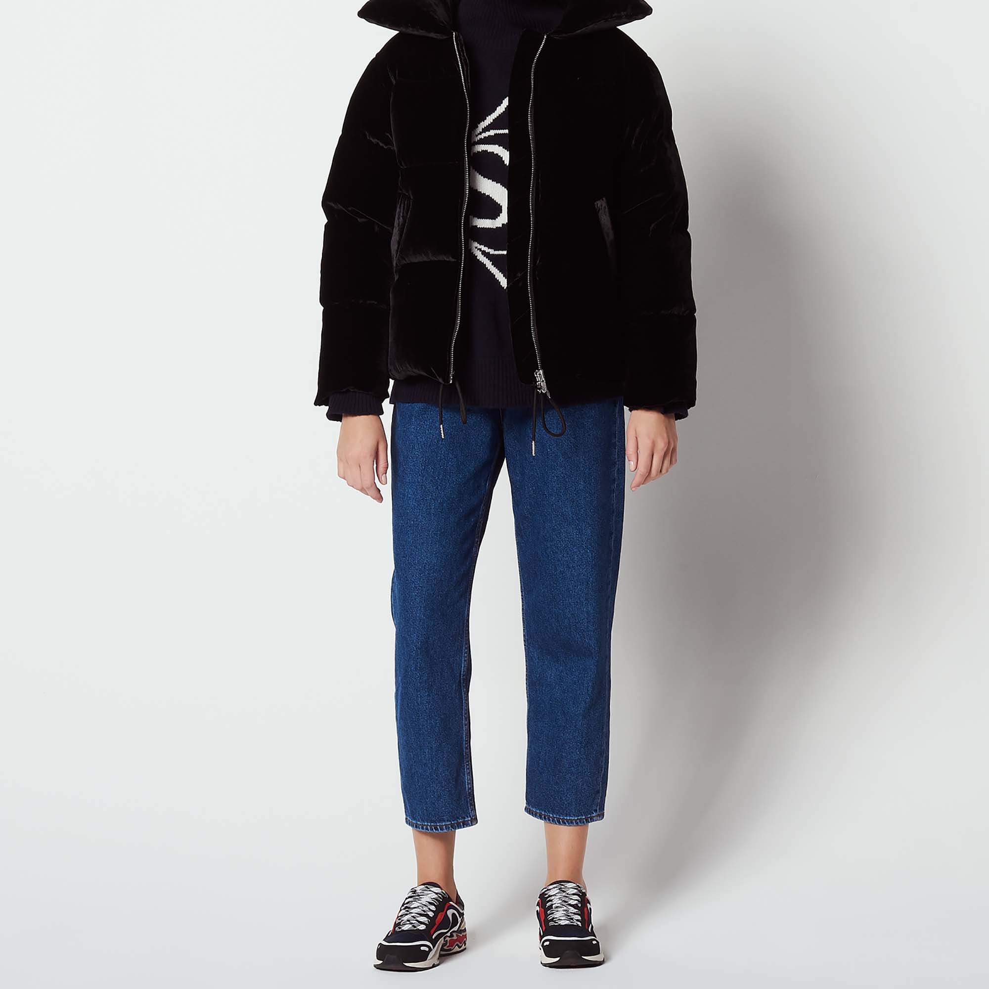 Sandro velvet padded jacket on sale