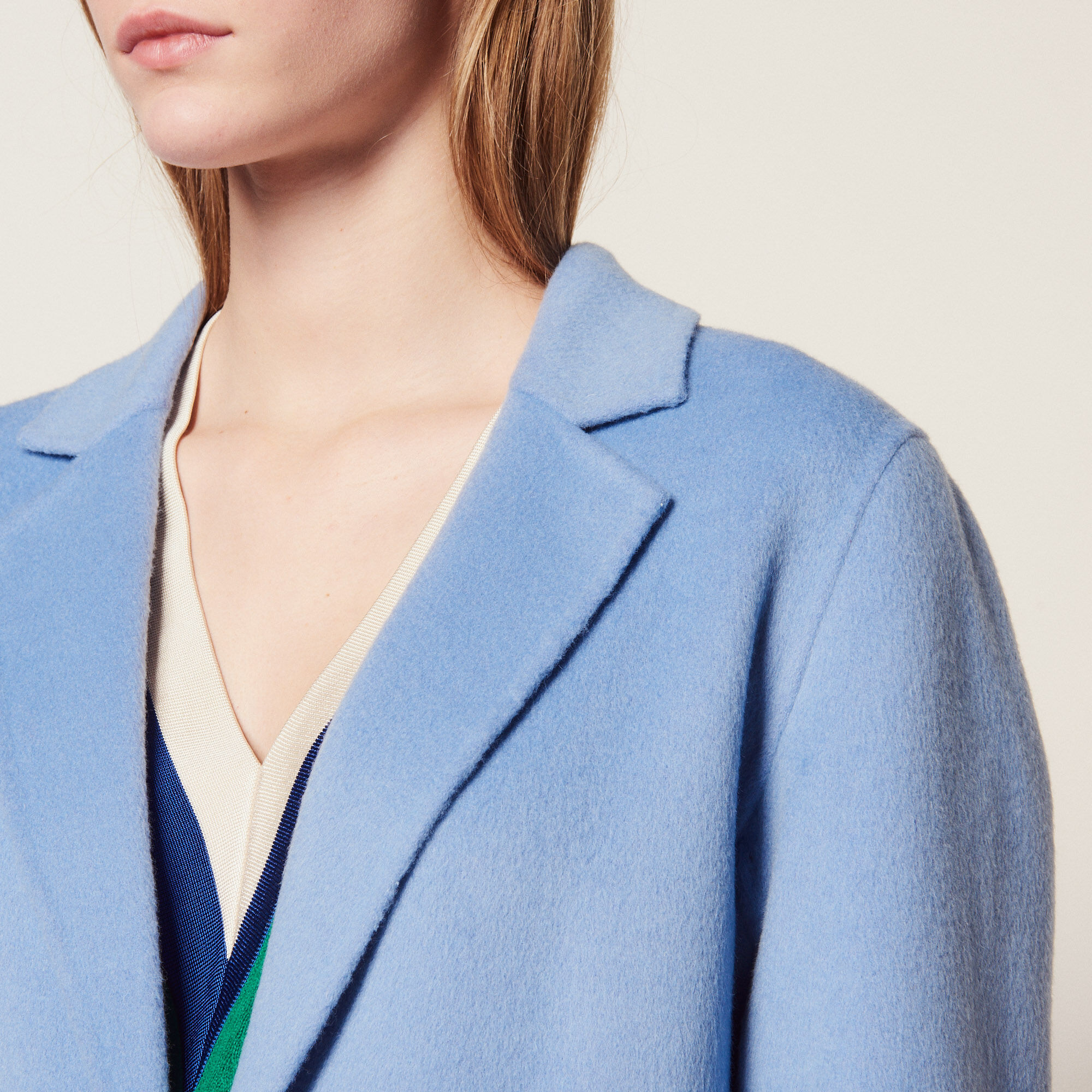 Sandro double sided wool coat store