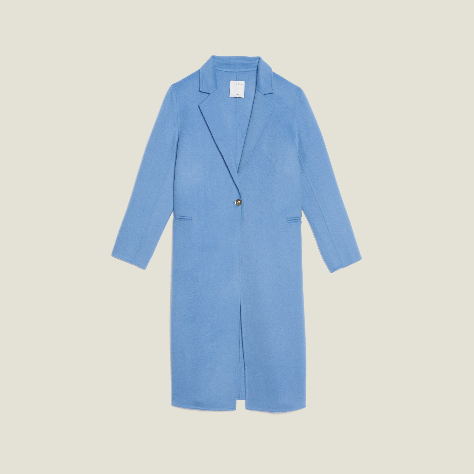 Sandro blue wool coat discount