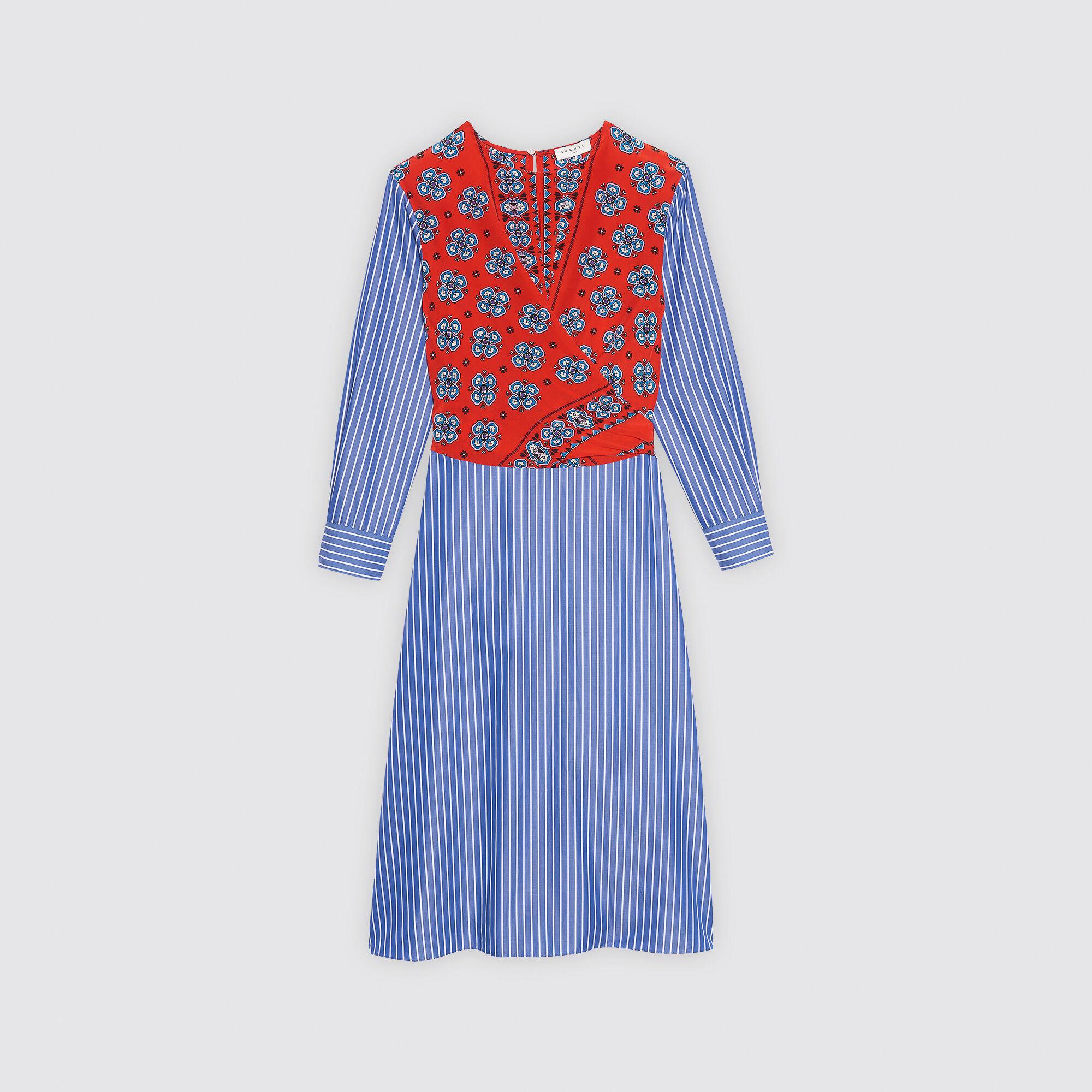 Striped dress with printed motifs | Sandro | Sandro Secondhand