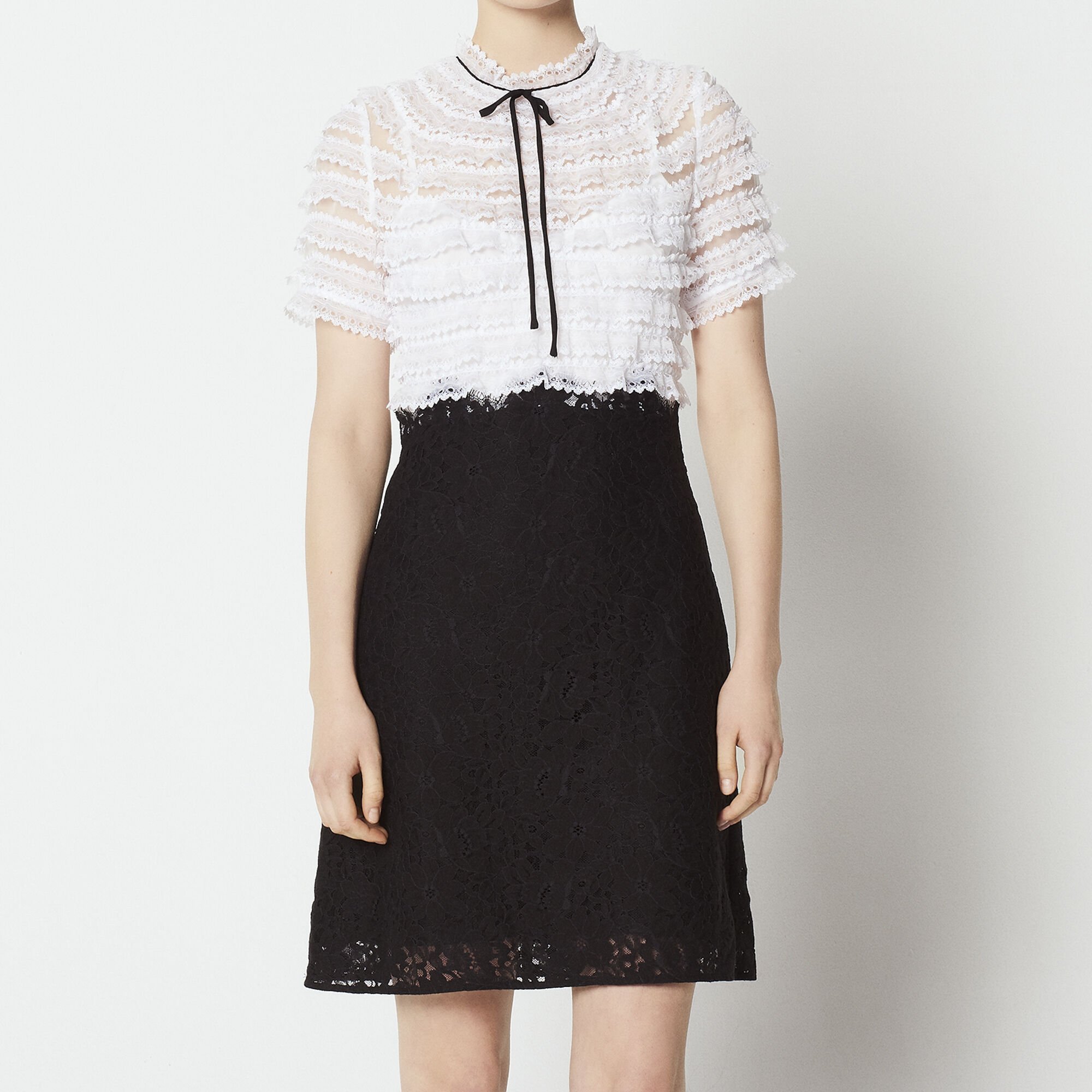 Sandro two tone lace dress outlet