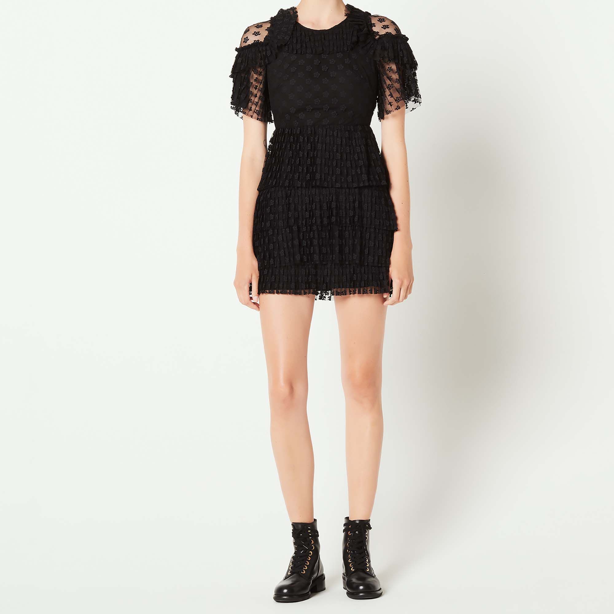 Sandro ruffled lace dress cheap
