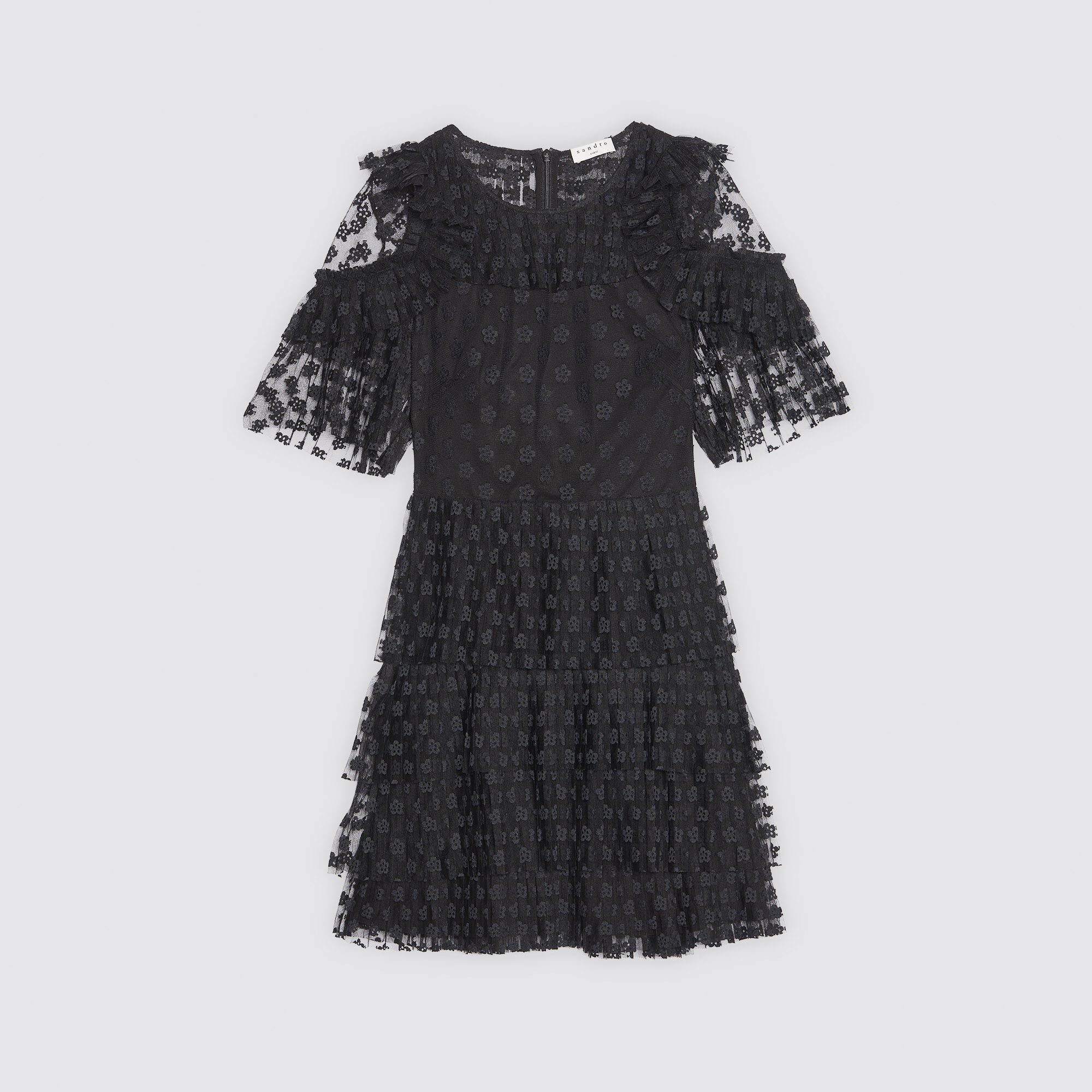 Sandro ruffled lace dress sale