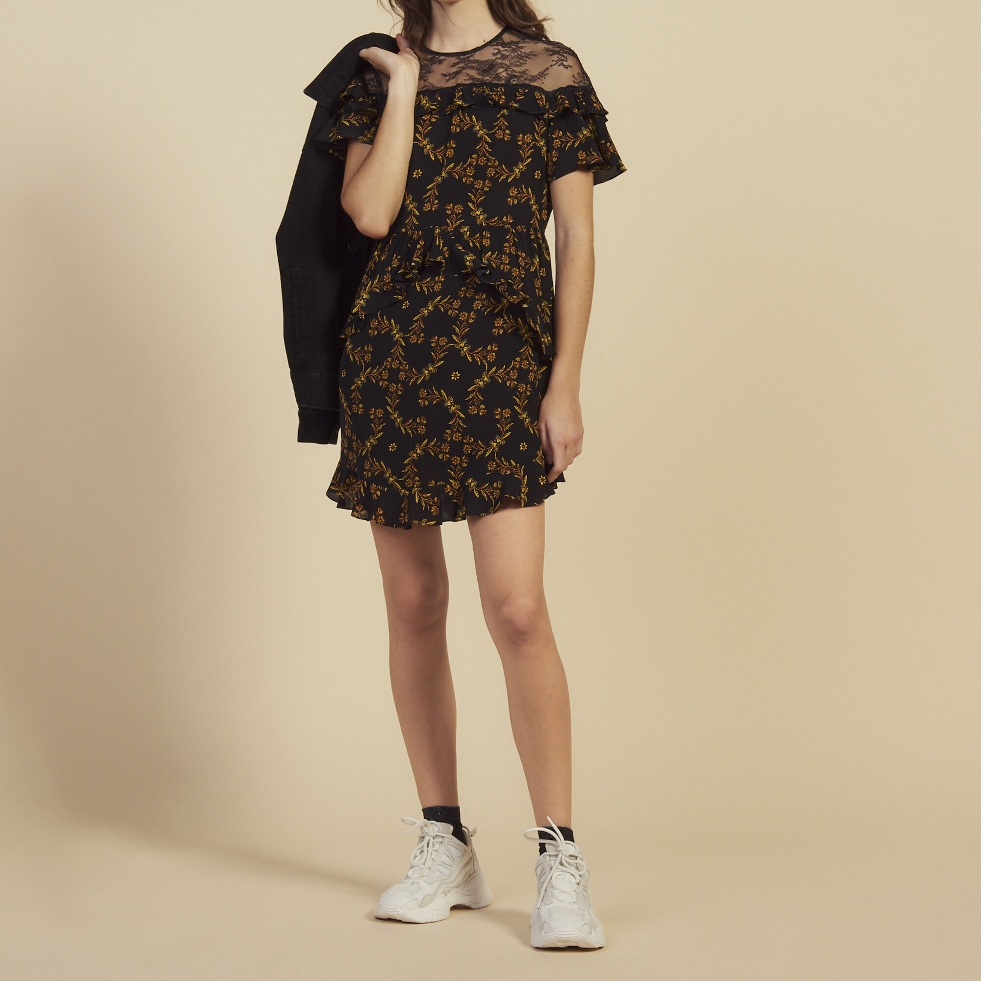 Sandro short printed dress clearance