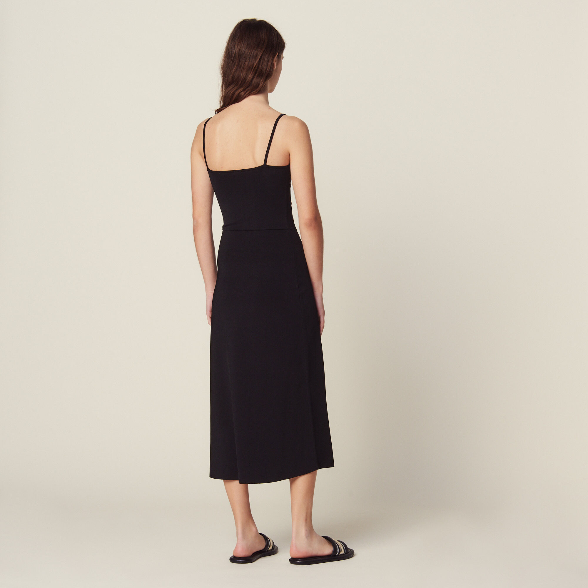 Knitted midi dress with narrow straps | Sandro | Sandro
