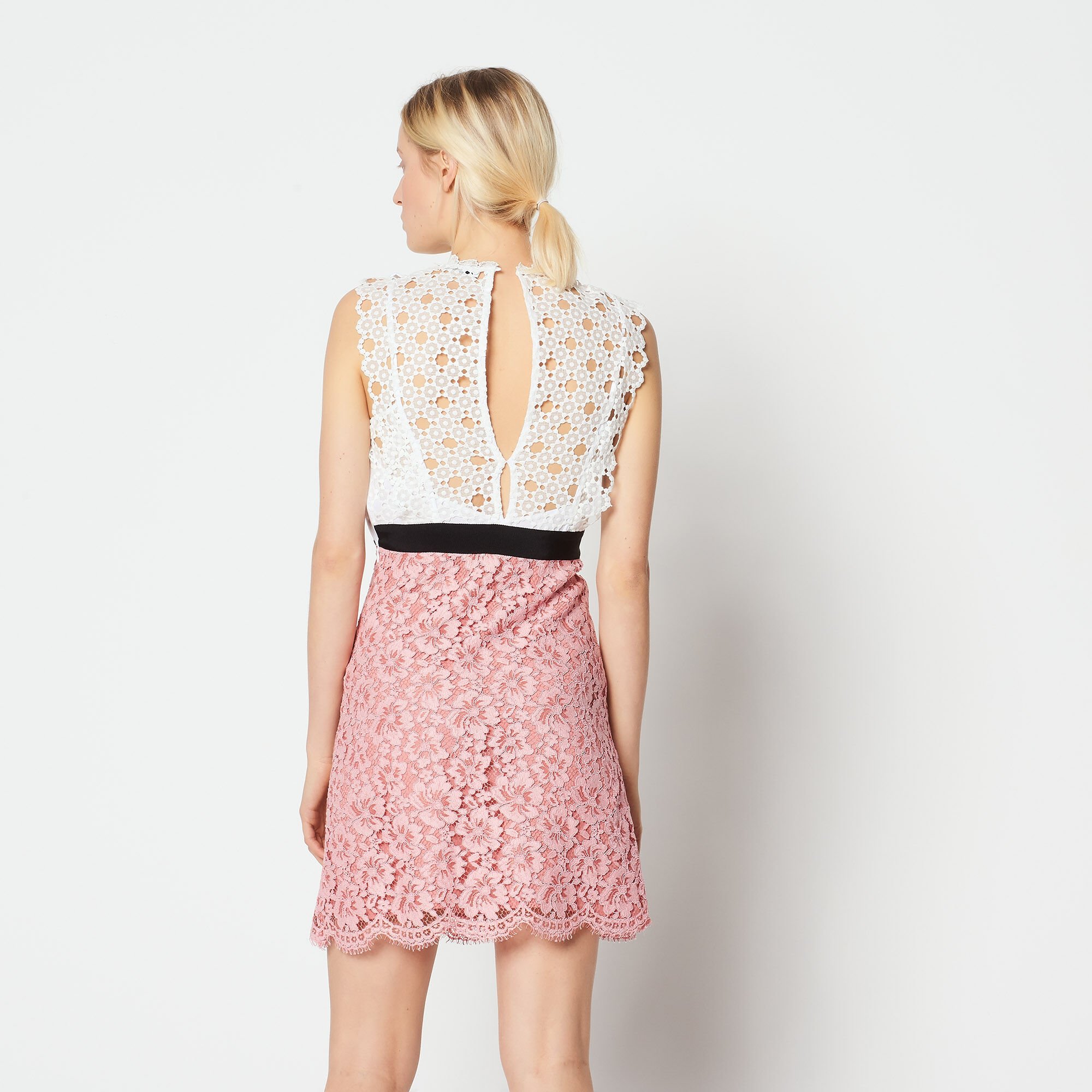 Sandro pink lace dress outlet