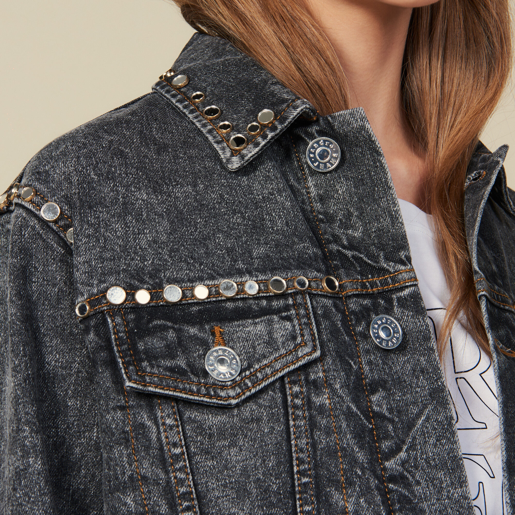 Sandro paris denim jacket online