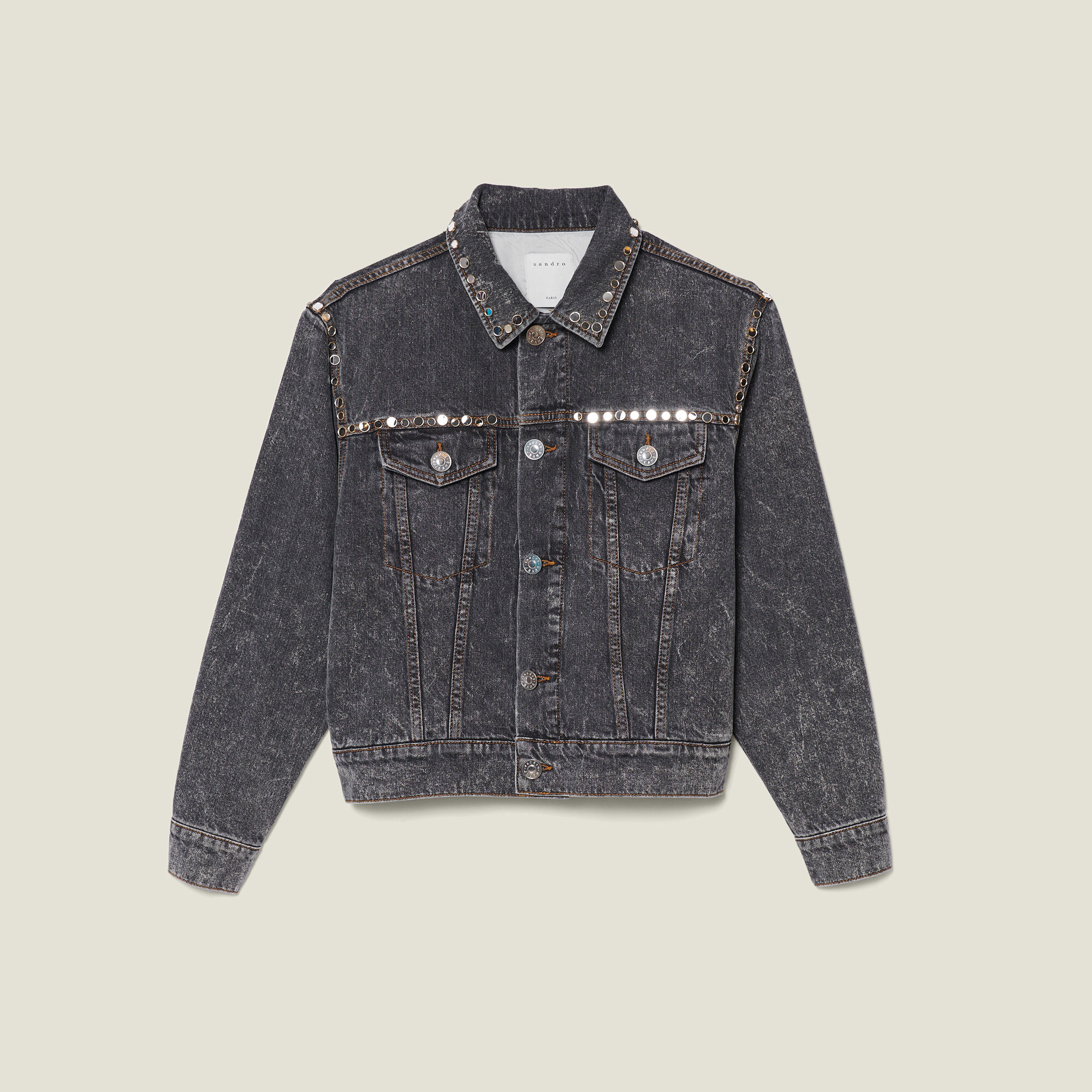 Sandro black denim jacket deals