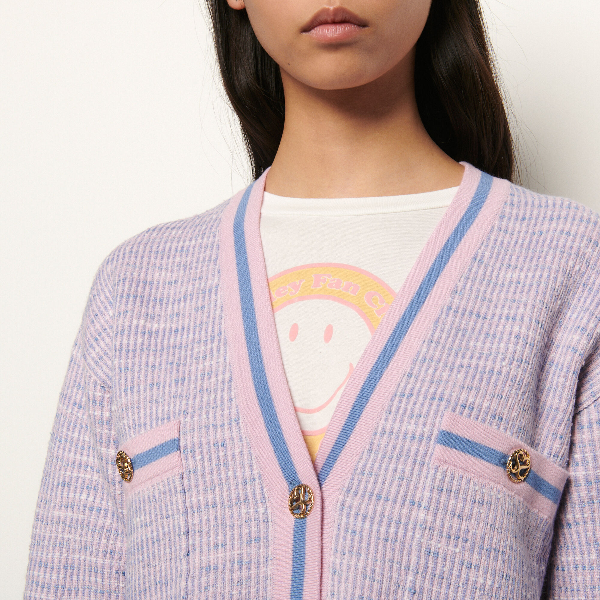 Sandro tweed cardigan cheap