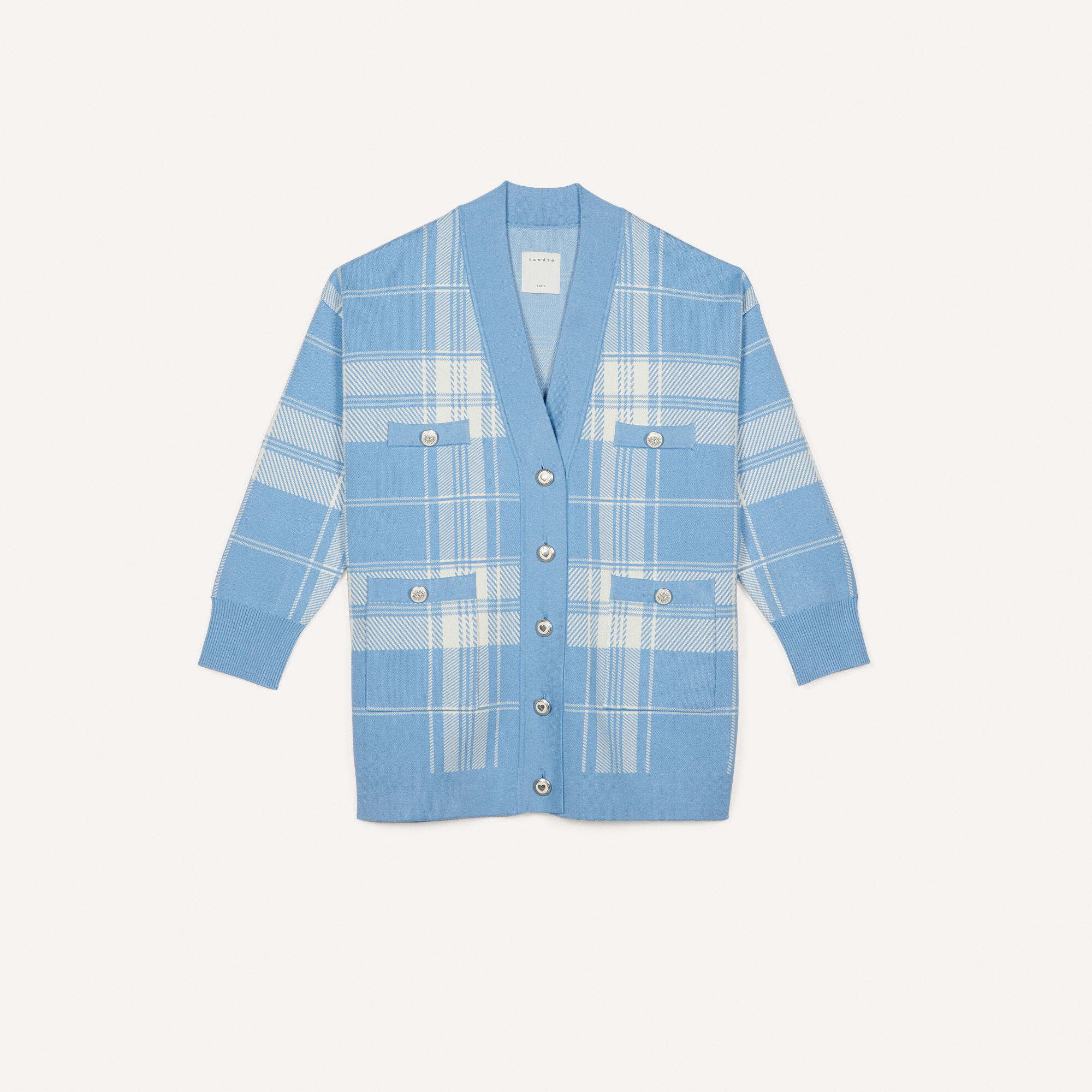 Sandro checked cardigan hotsell