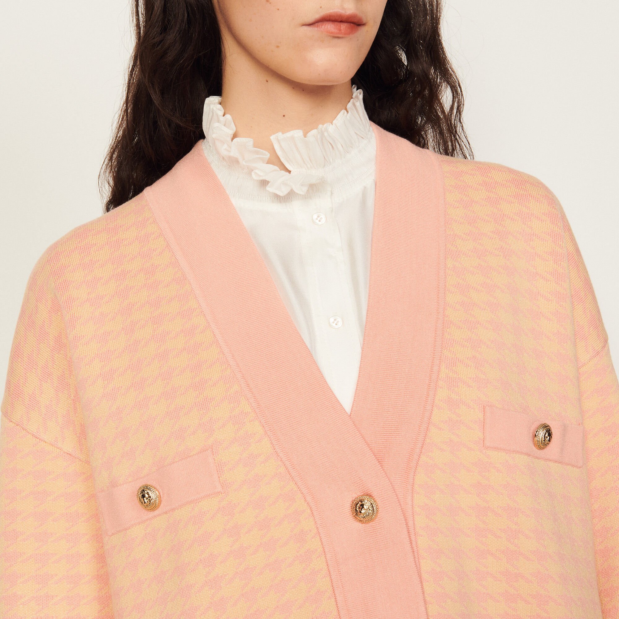 Long houndstooth coatigan | Sandro | Sandro Secondhand