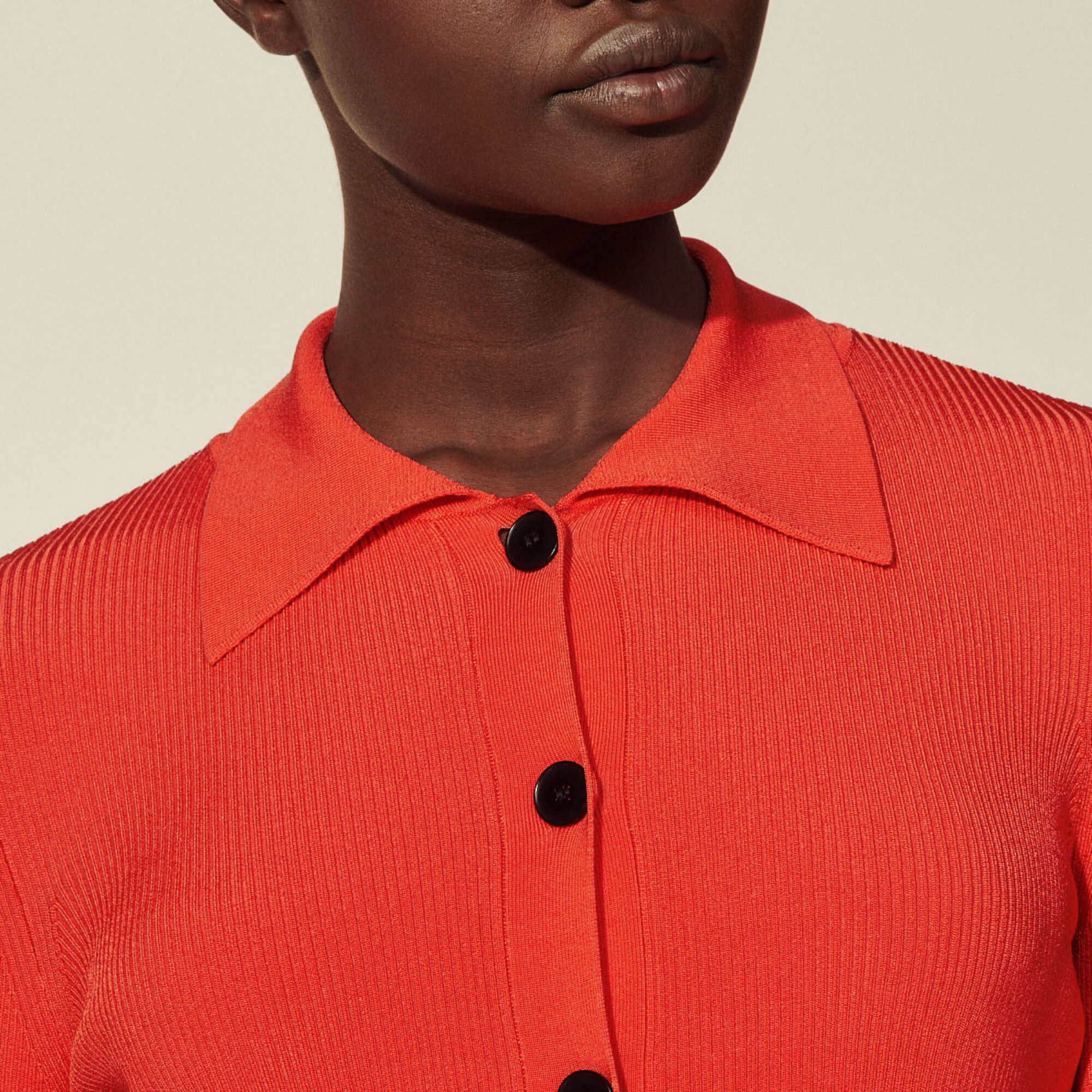 Sandro cropped cardigan with shirt collar new arrivals