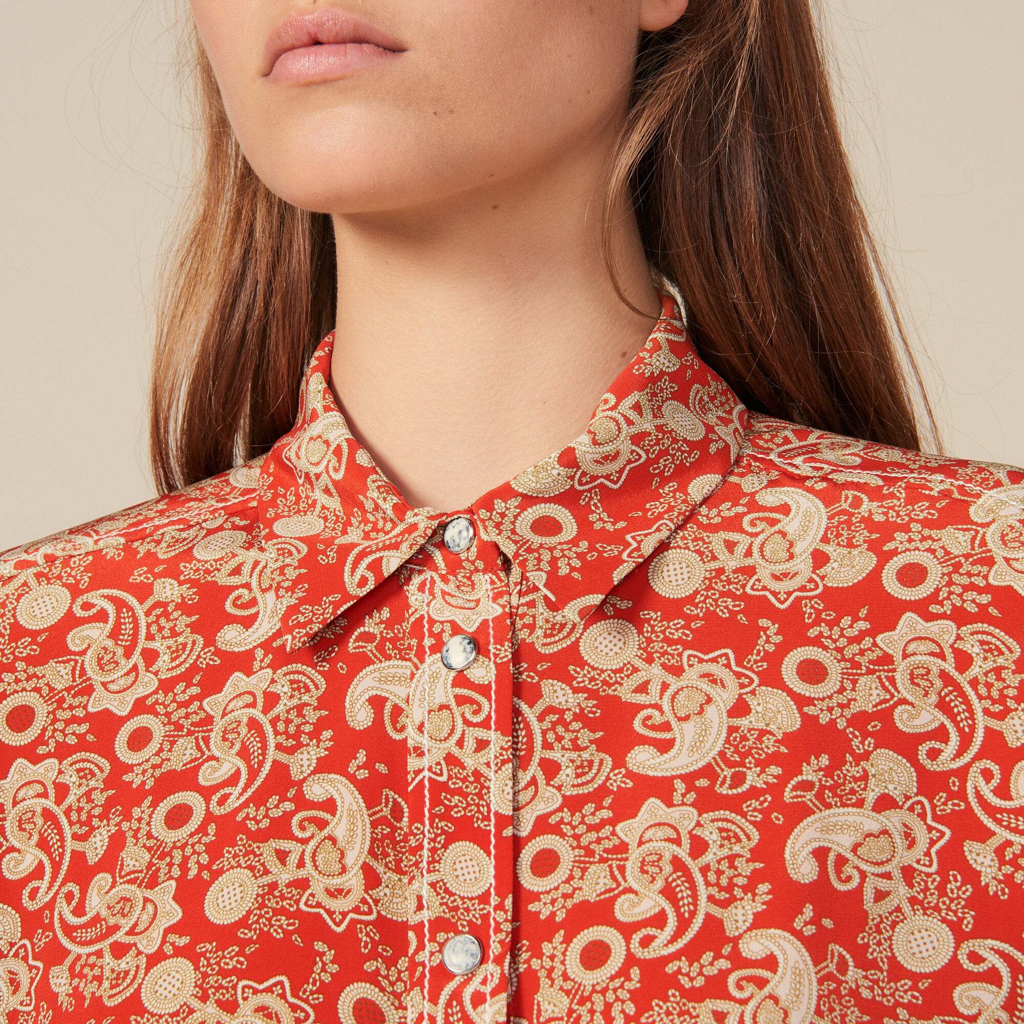 Printed silk shirt | Sandro | Sandro Secondhand