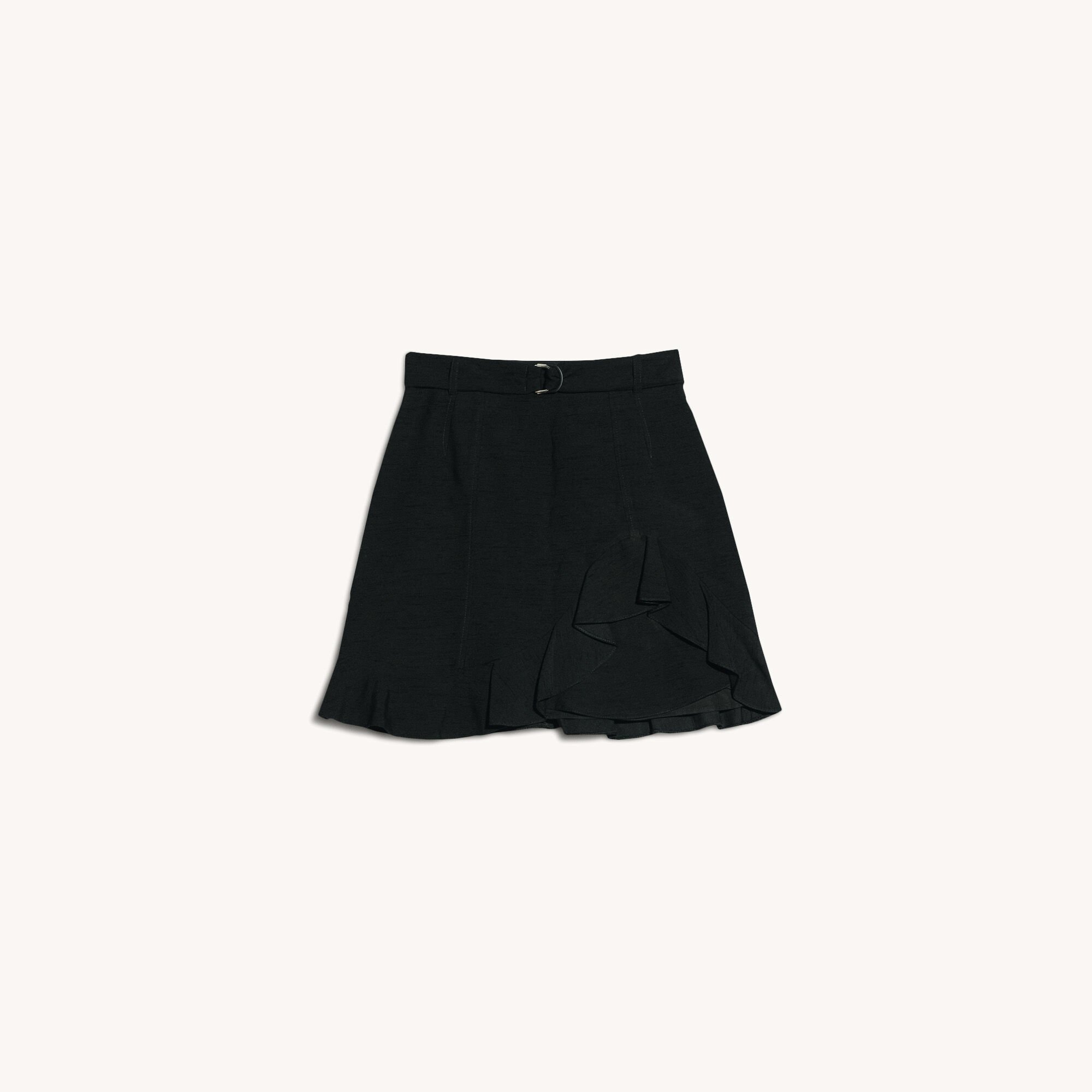 Short skirt with asymmetric ruffle | Sandro | Sandro Secondhand