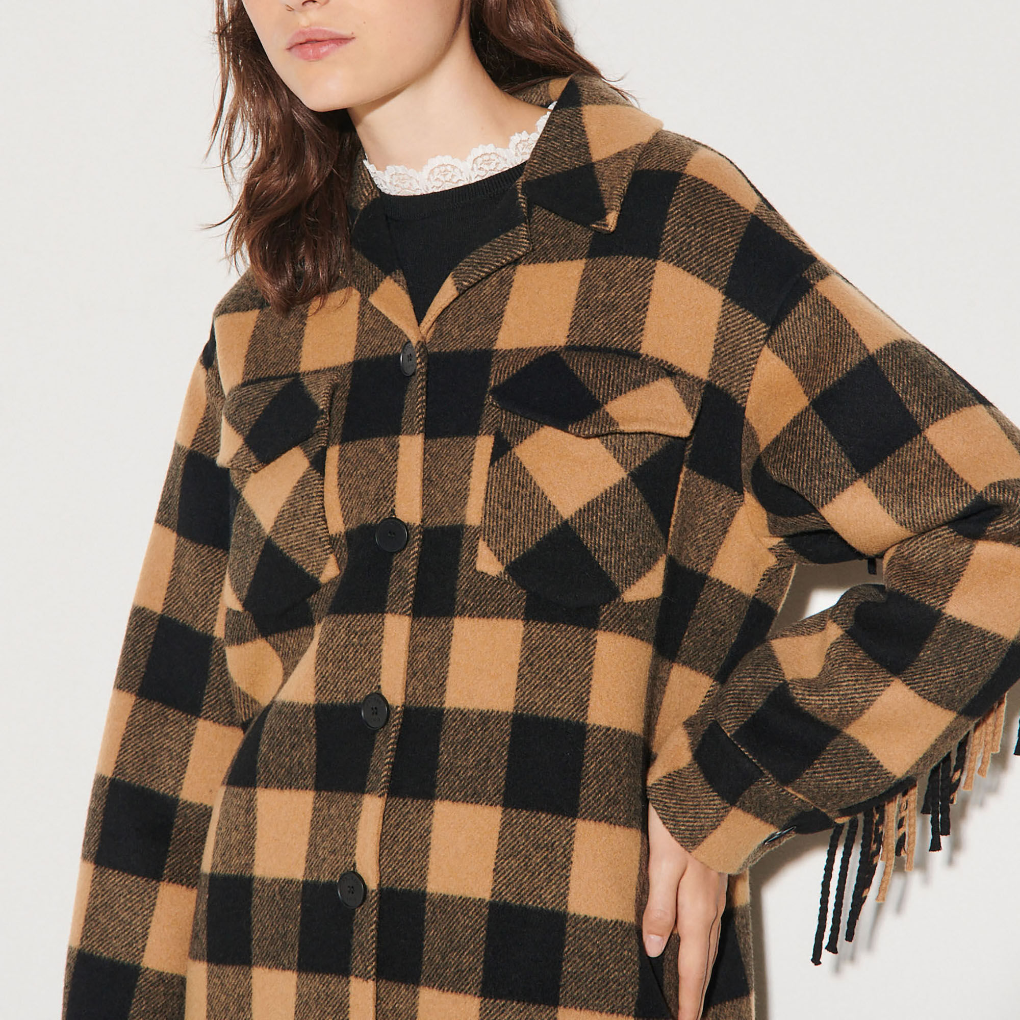 Tweed jacket black / gray For Women | Sandro Paris