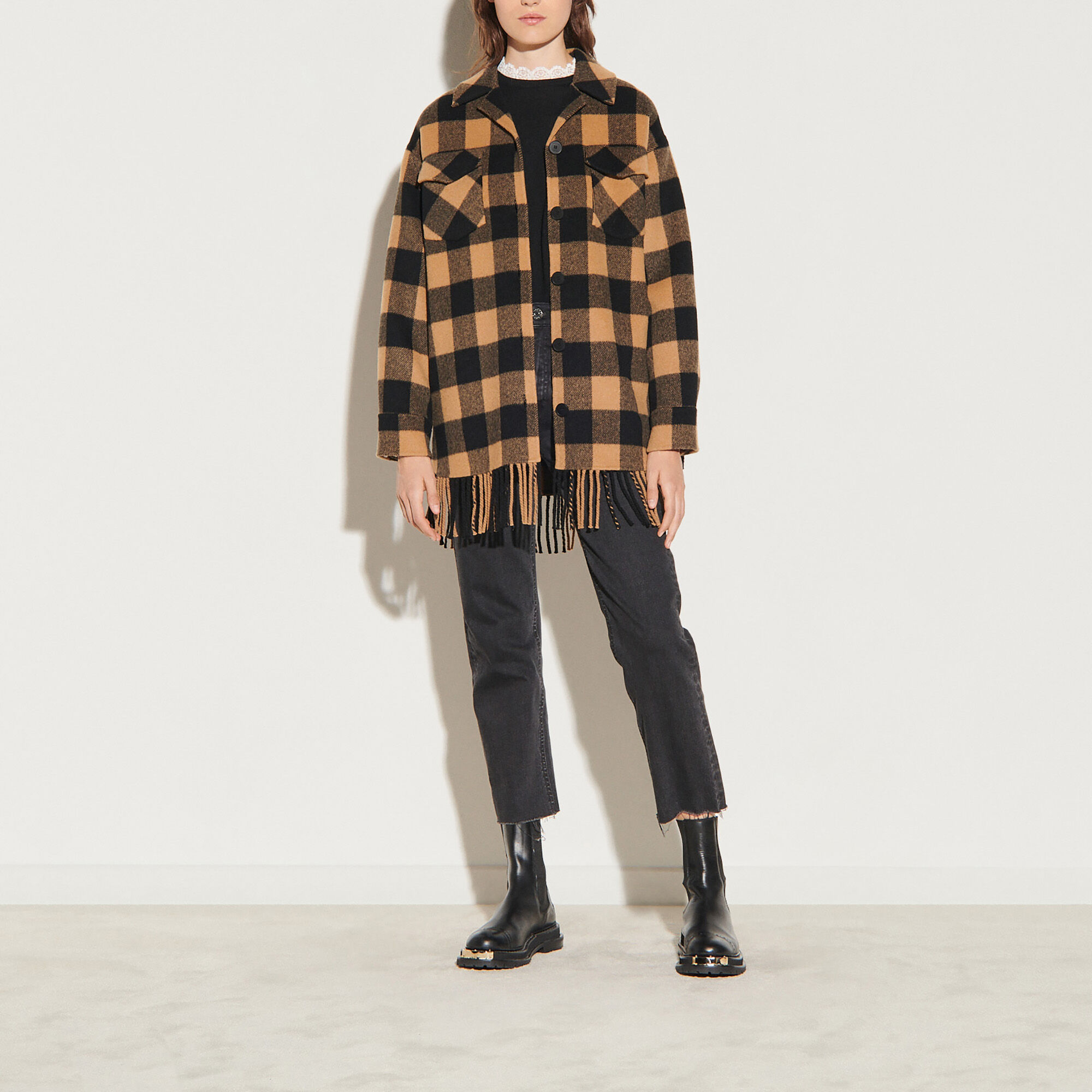 Tweed jacket black / gray For Women | Sandro Paris