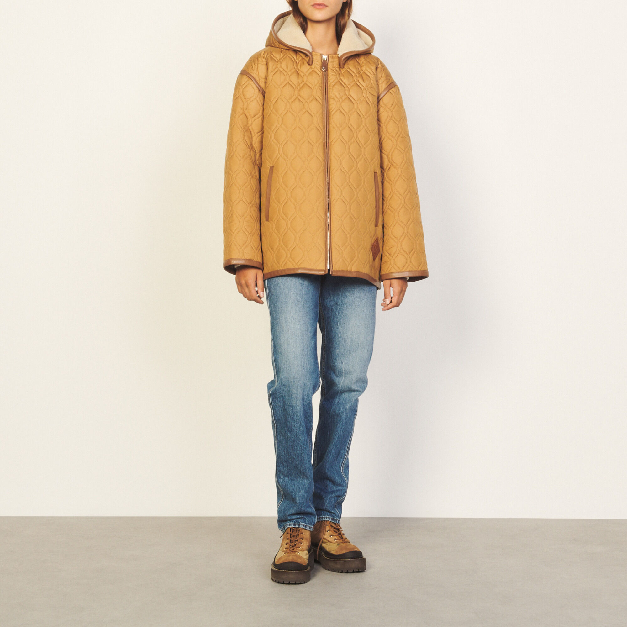Sandro yellow puffer jacket sales