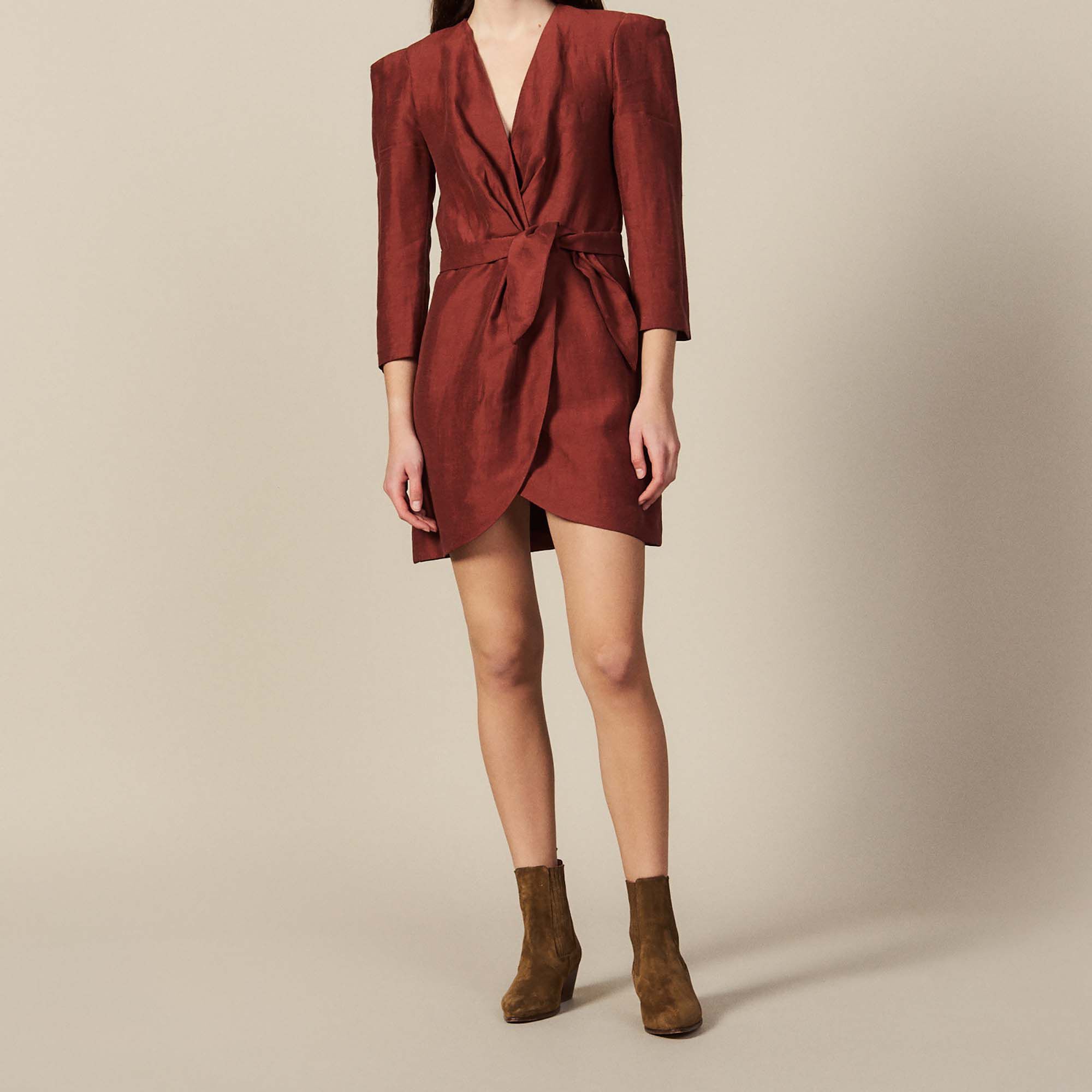 【美品】Sandro mini robe サンドロミニローブXS 34 Sandro mini robe サンドロミニローブXS 34