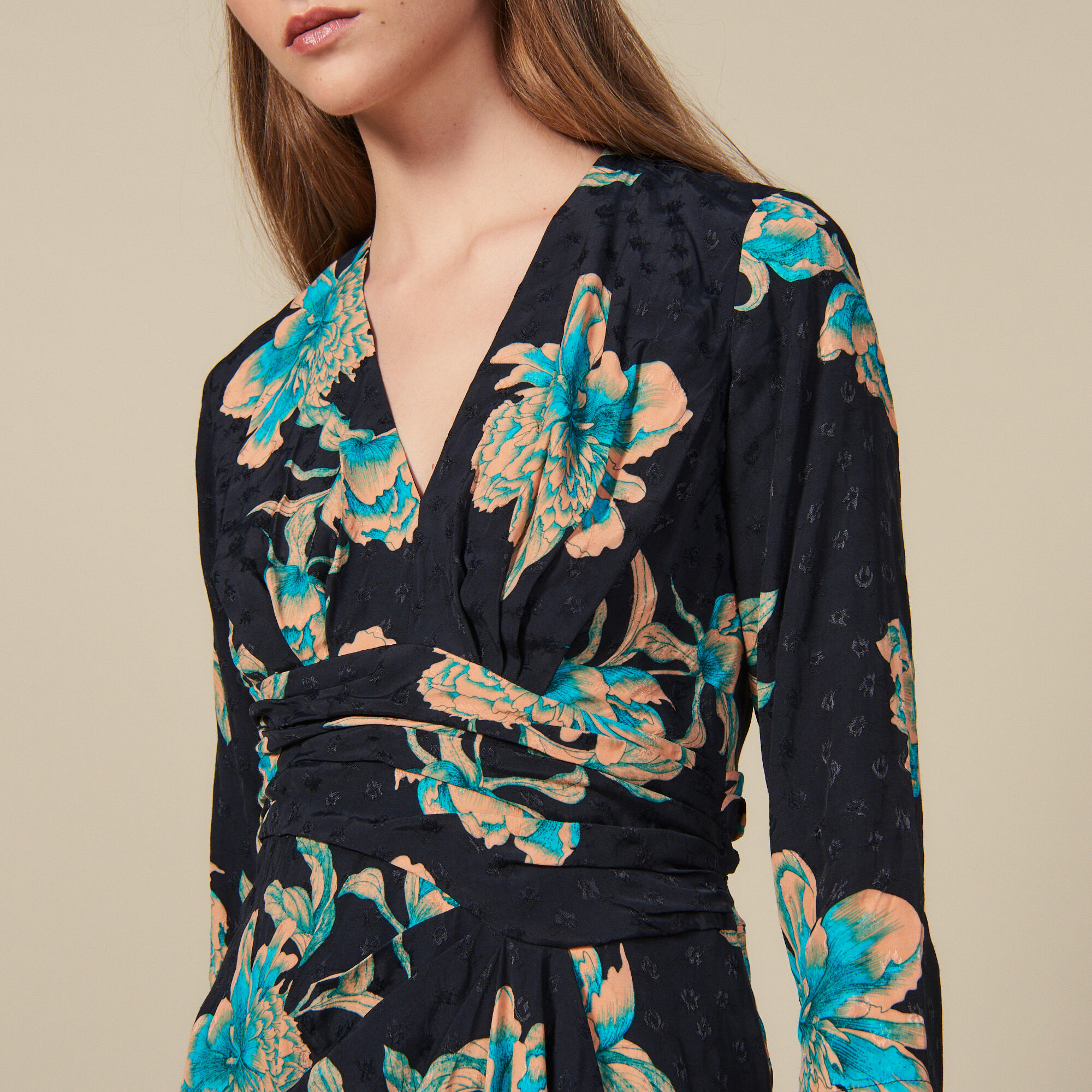 Sandro short printed dress cheap