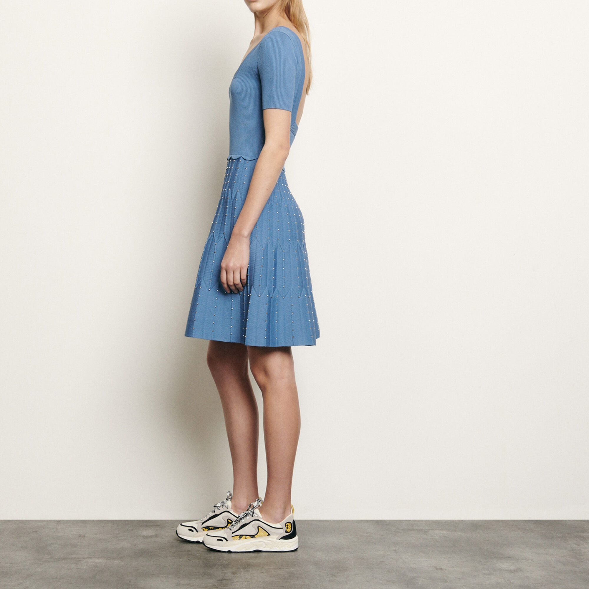 Knit dress with square neckline | Sandro | Sandro Secondhand