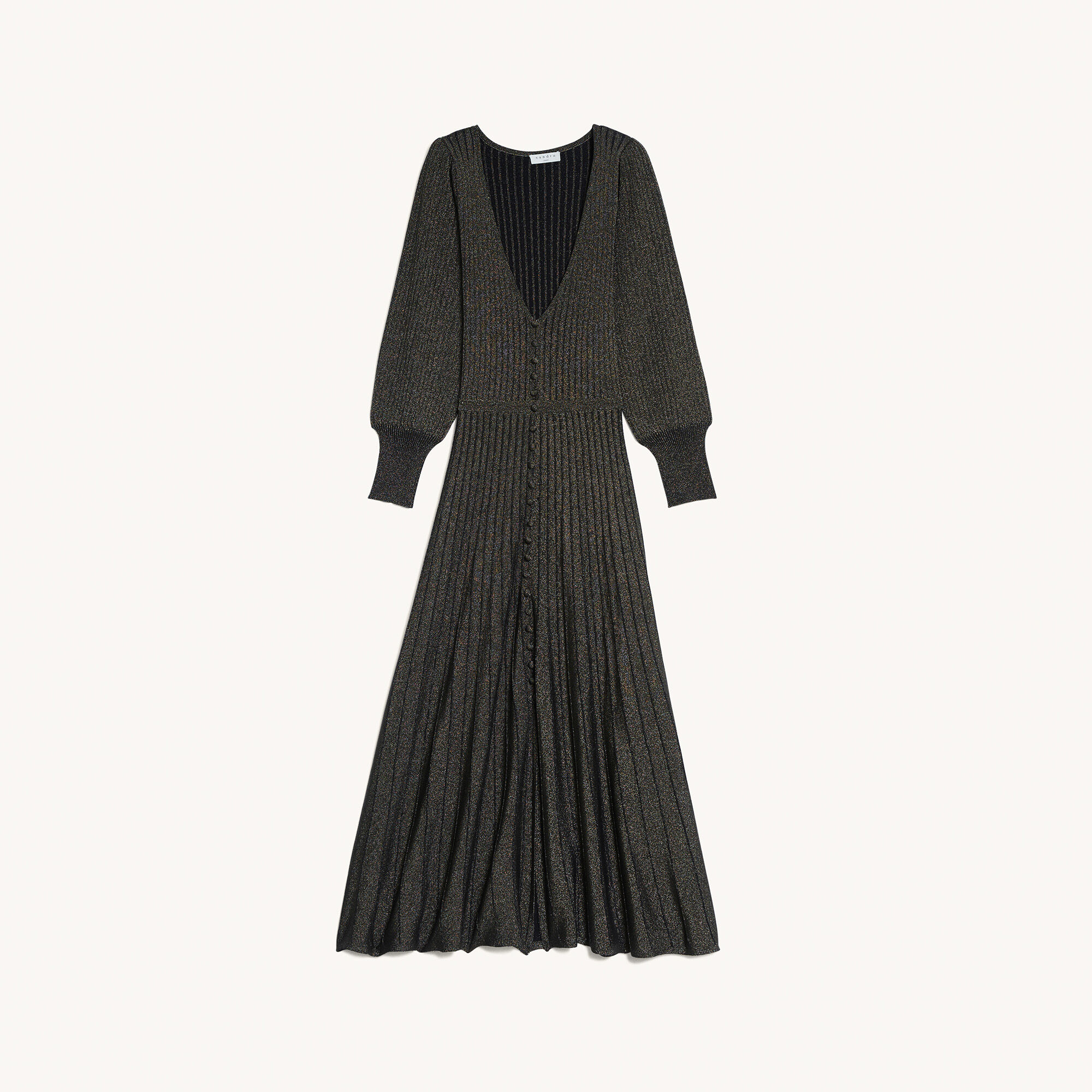 Long button-up dress in lurex knit | Sandro | Sandro Secondhand