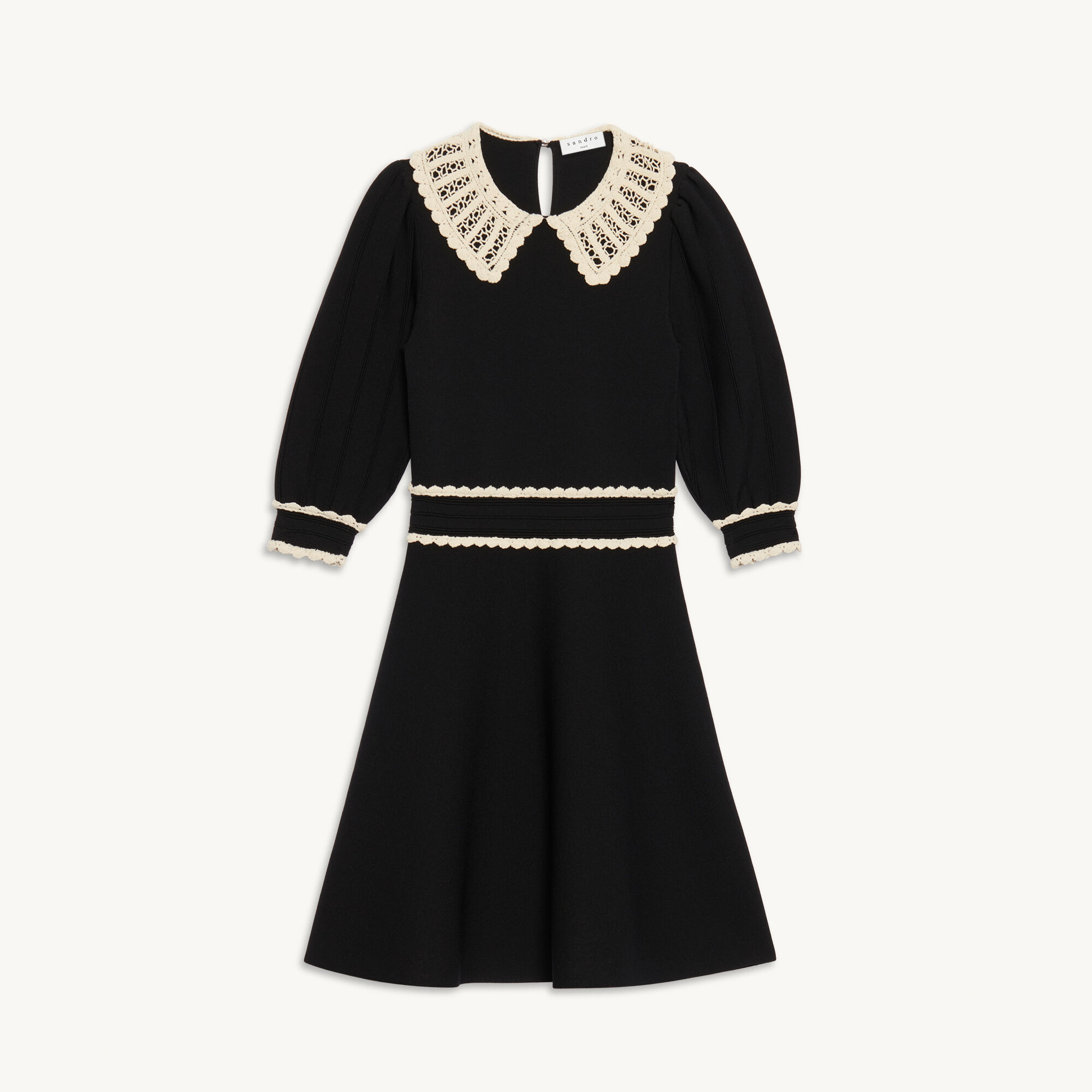 Knit dress with contrasting collar Sandro Sandro Secondhand