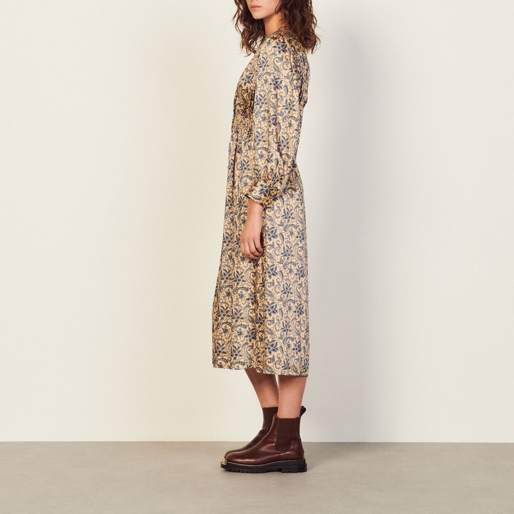 Sandro Parisサンドロパリス Long printed dress Long flowing printed dress | Sandro | Sandro Secondhand