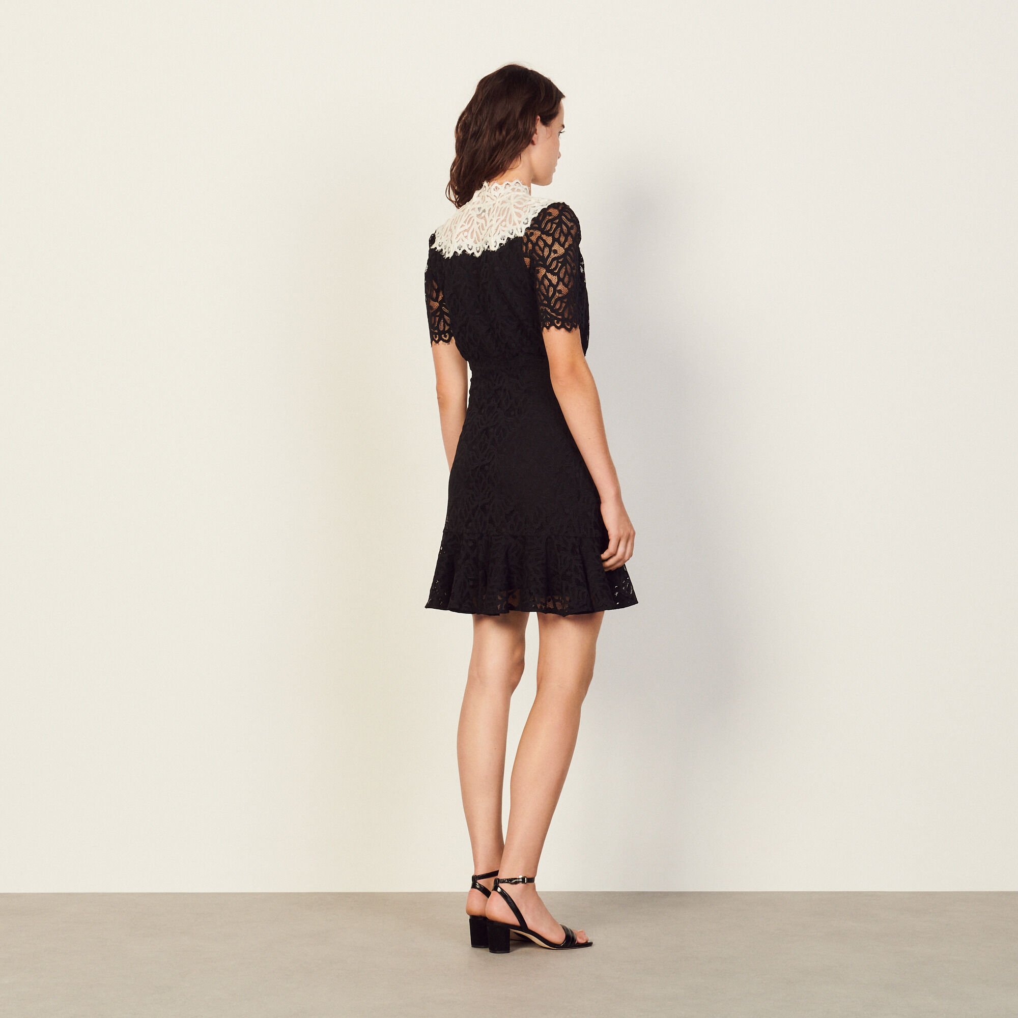Sandro Women s Rosane Lace Mini Dress Black Size 1 S