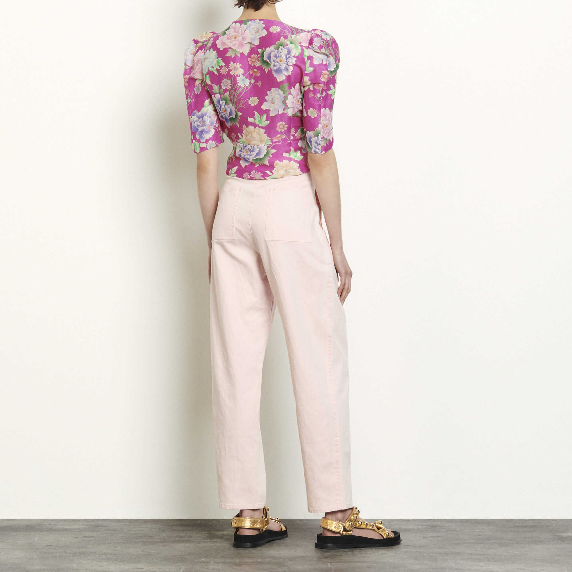 Linen and silk printed top | Sandro | Sandro Secondhand