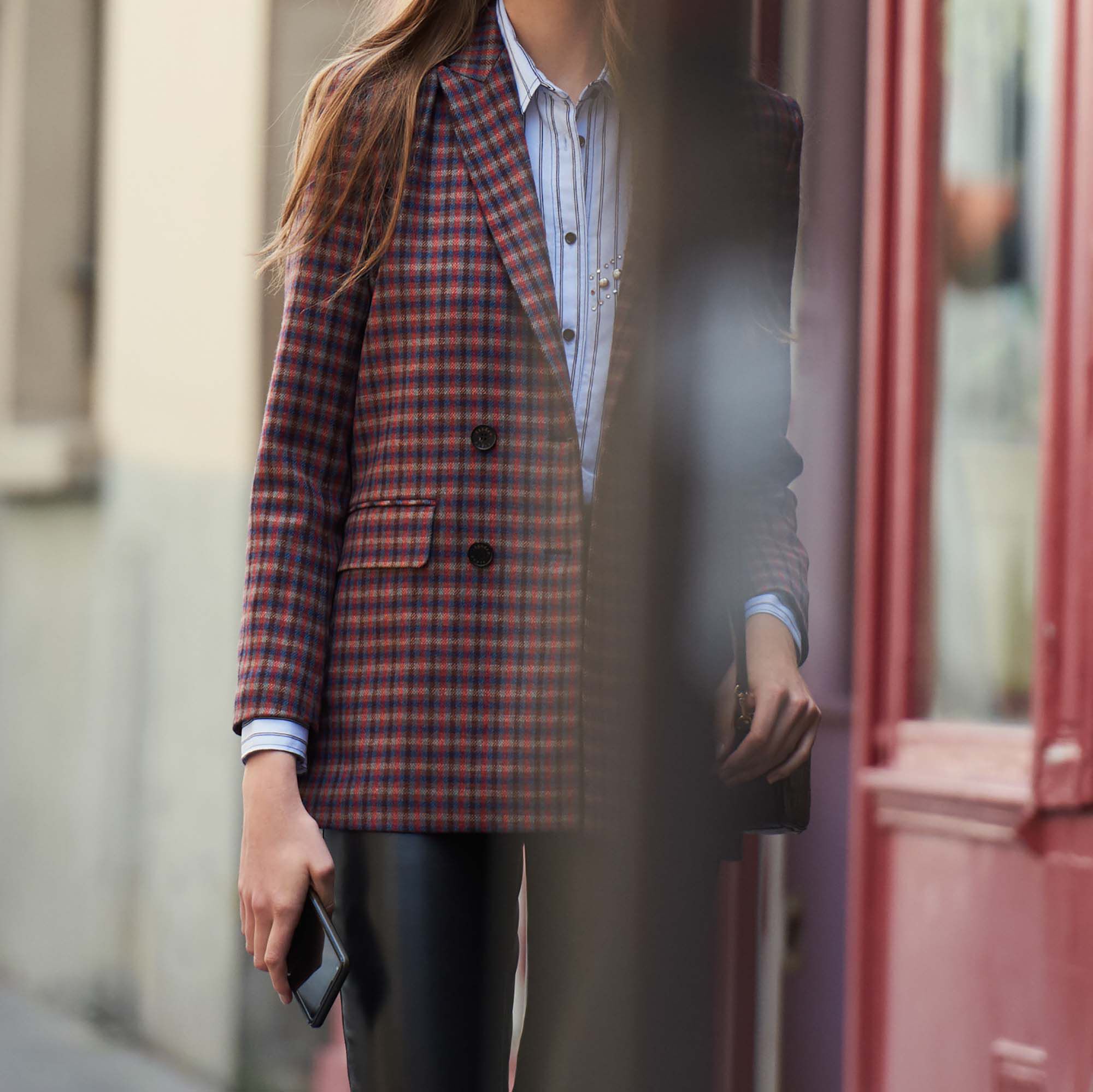 Sandro checked blazer shop