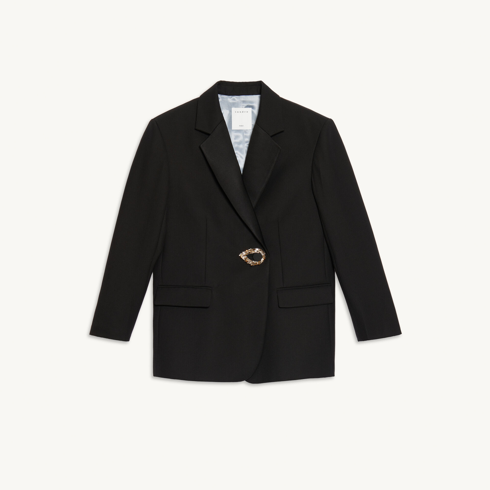 Jacket with tailored collar and jewel | Sandro | Sandro Secondhand