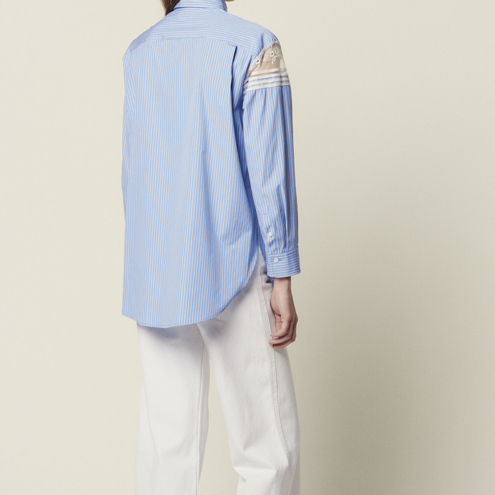 OVERSIZE STRIPED POPLIN SHIRT - Blue / White | ZARA United