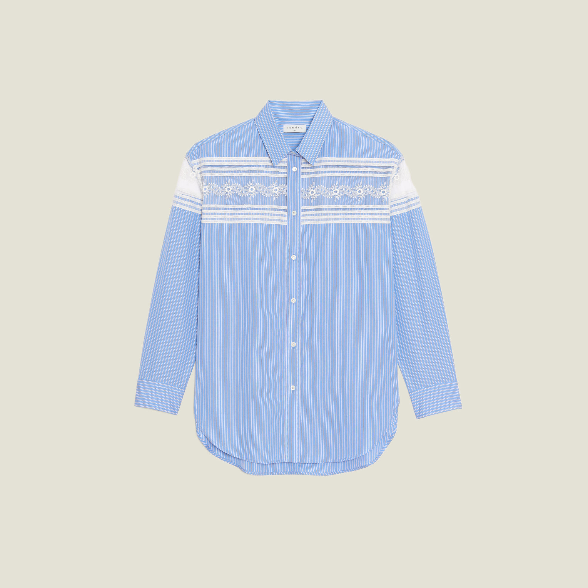 Striped shirt with lace inset | Sandro | Sandro Secondhand