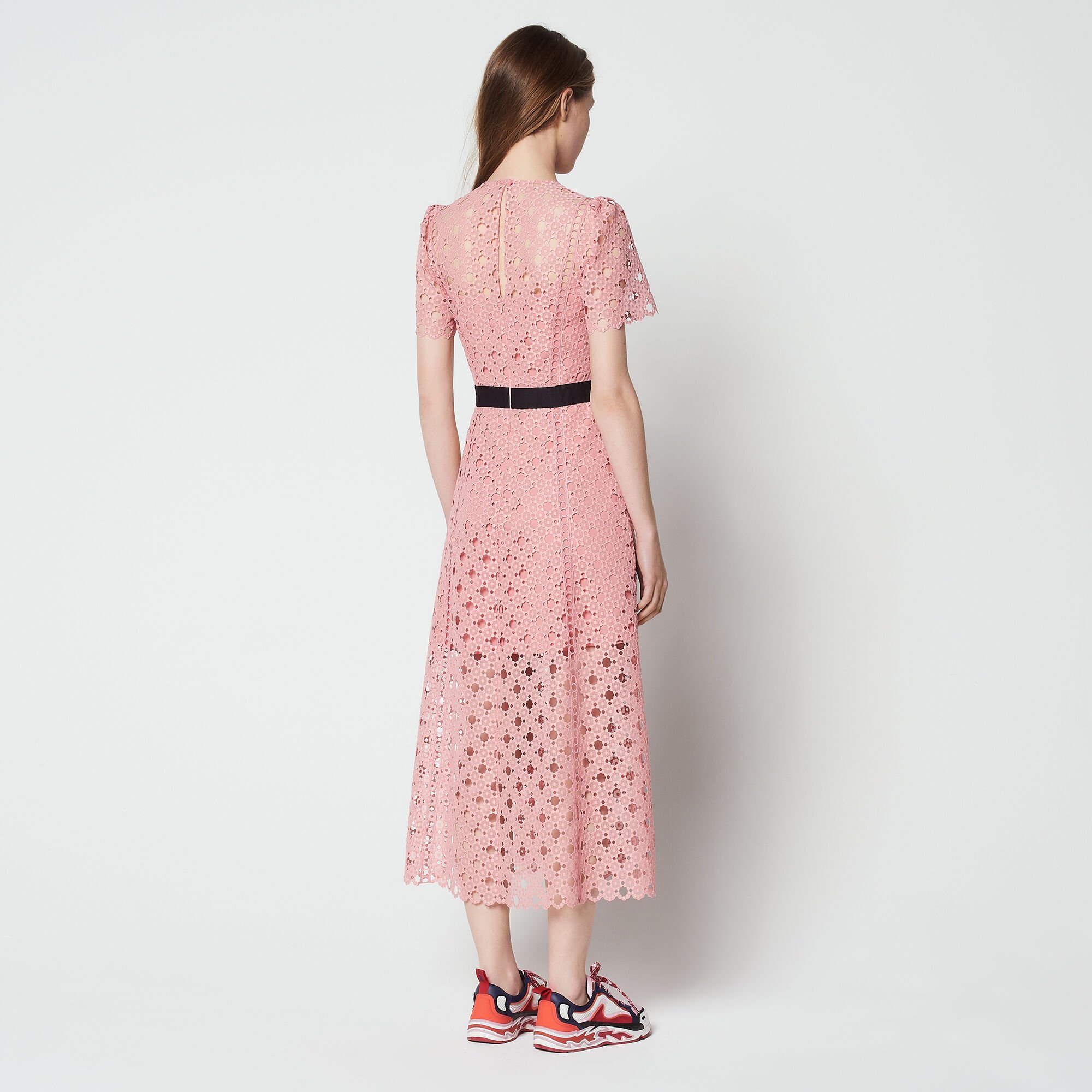 【海外限定】Sandroスカート☆Floral-Pattern Tiered-Hem Lace M Sandro Renelle Floral Lace Layered-Effect Skort | Neiman Marcus