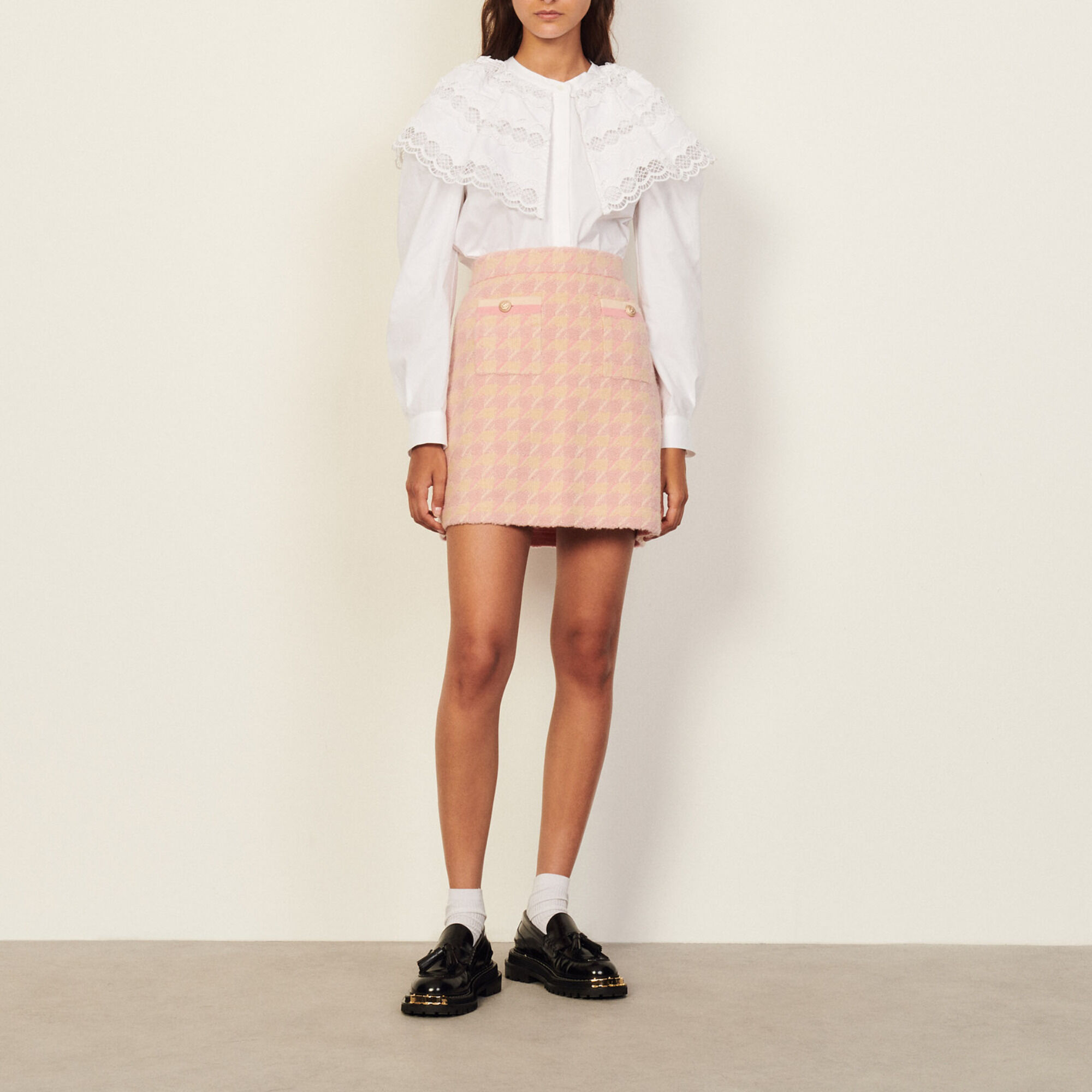 Red Tweed Skirt by Sandro | Rent the Runway