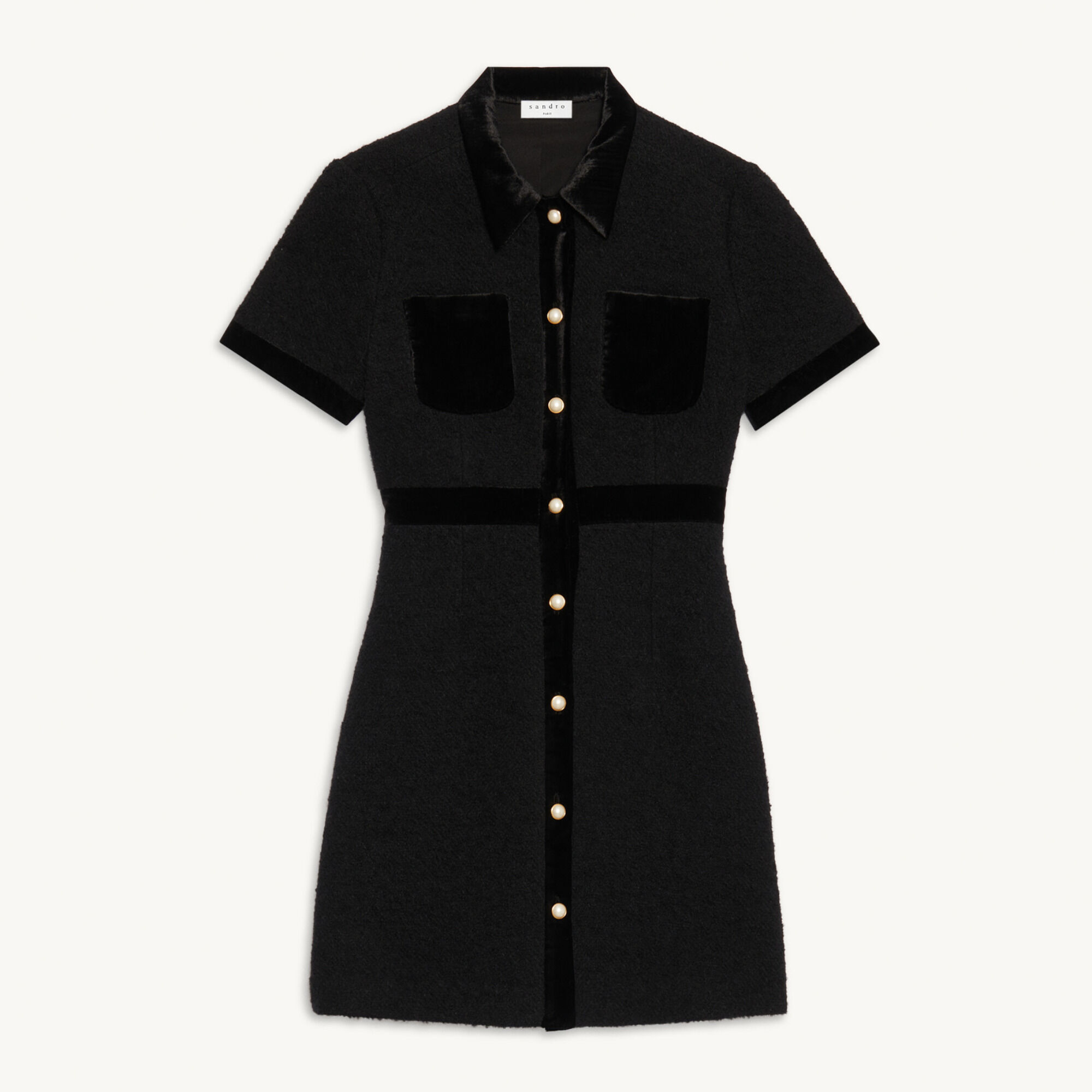 Dual-material tweed dress | Sandro | Sandro Secondhand