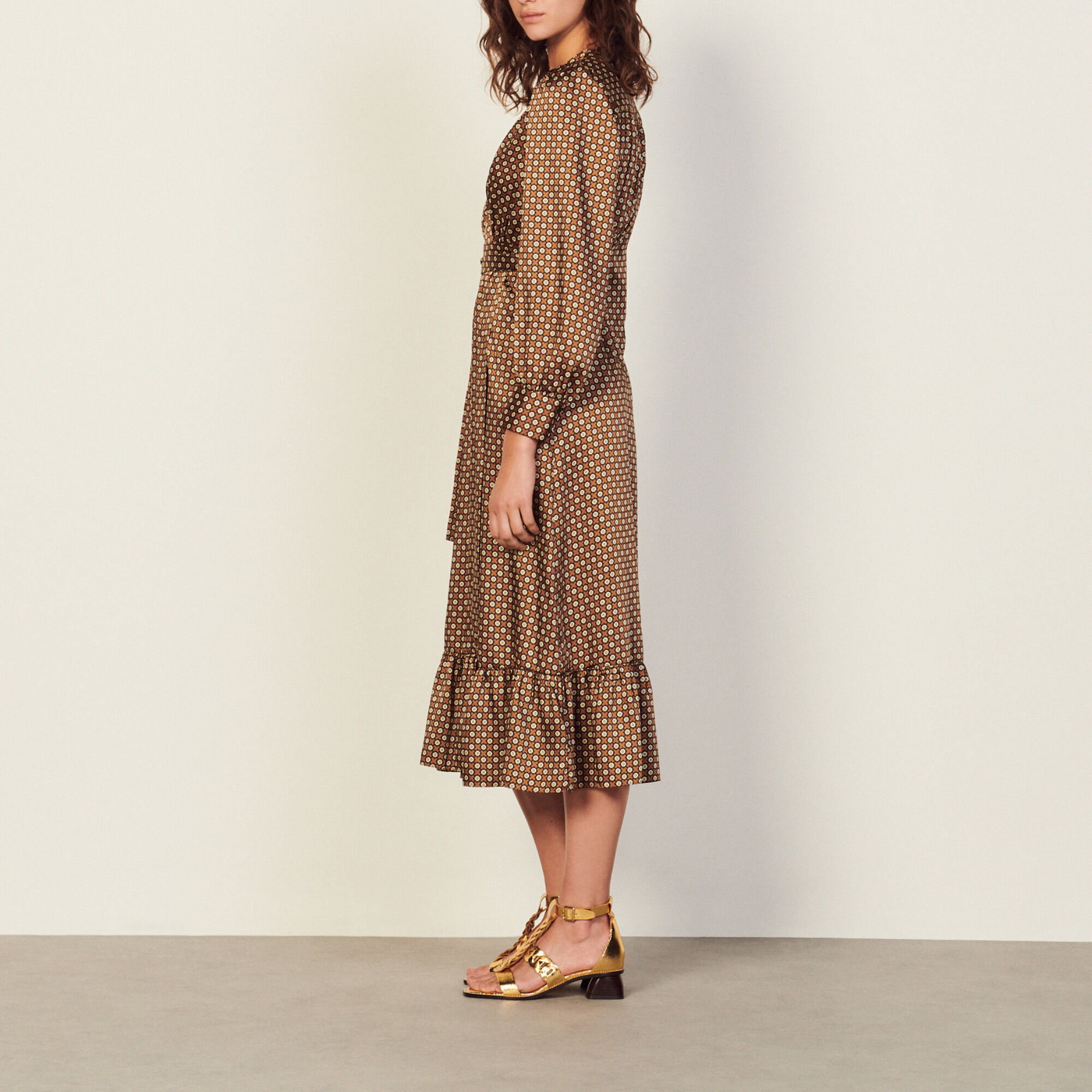 Sandro long printed dress hotsell