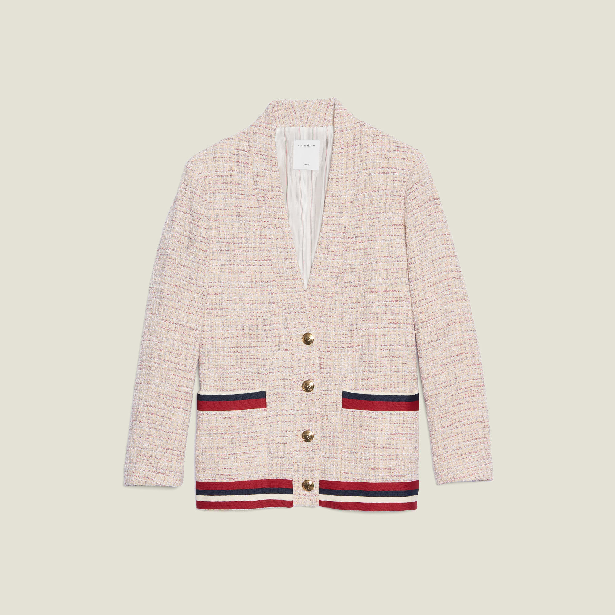 Sandro tweed cardigan cheap